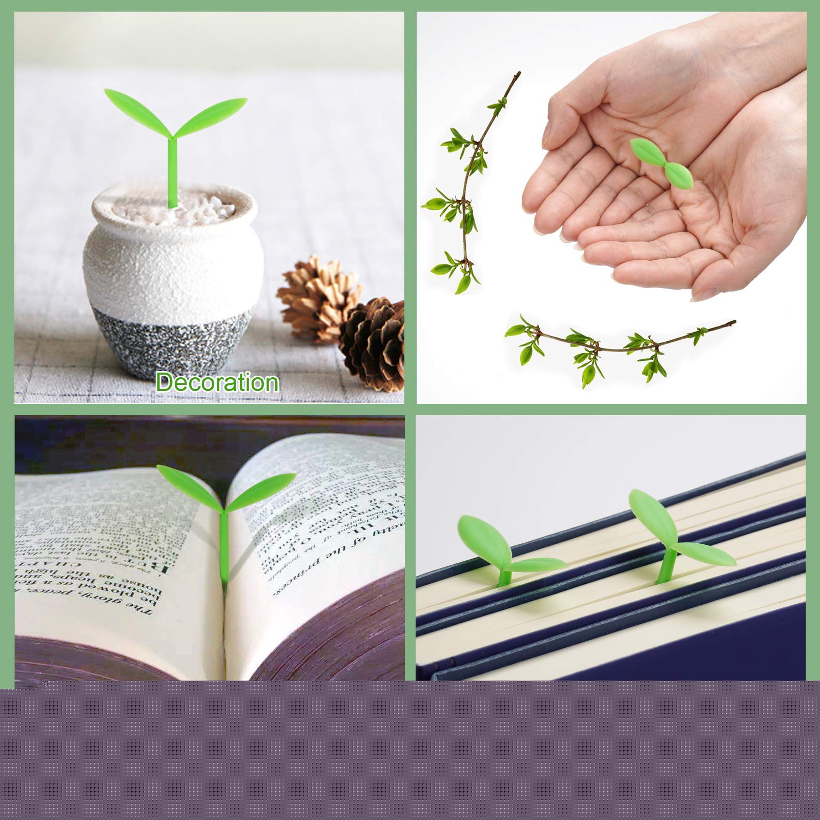 Creative Silicone Grass Bud Bookmarks - Set of 32 Unique Green Sprout Bookmarkers for Book Lovers | Perfect Reading Accessories & Thoughtful Gifts for Readers, Students & Bibliophiles | Ideal for Books, Journals, Planners & DIY Projects