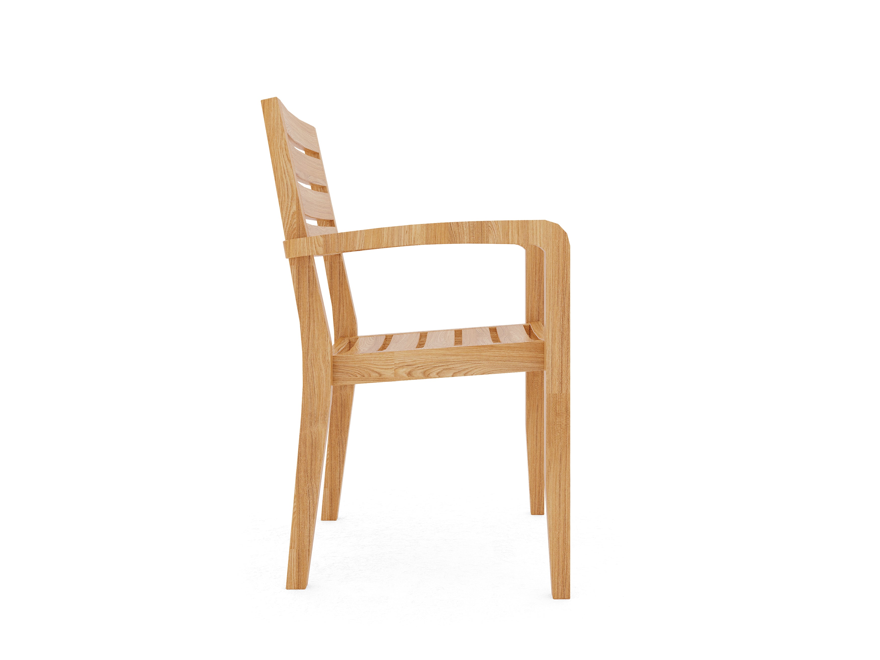 Premium Teak Outdoor Dining Stacking Armchairs (Set of 4) - Weather-Resistant Patio Furniture for Garden, Poolside & Backyard Dining