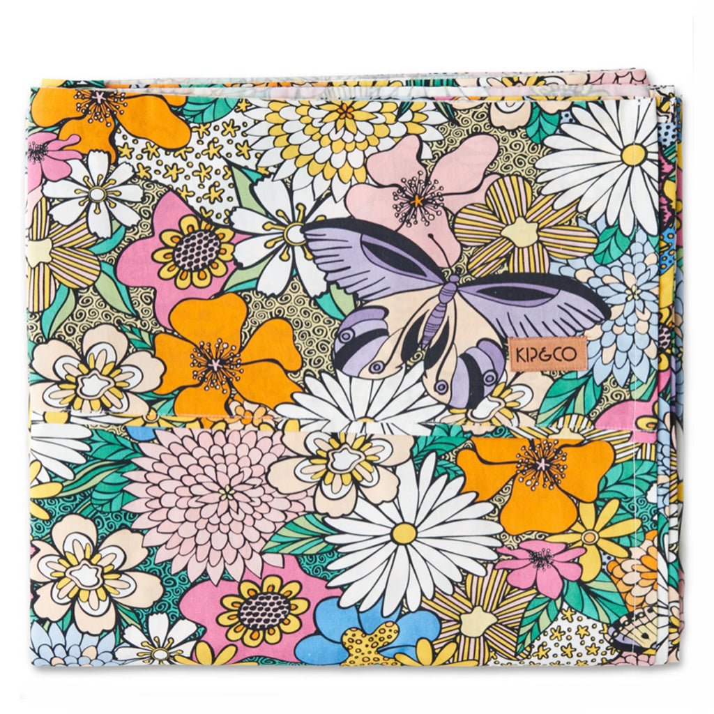 Bliss Floral Organic Cotton Flat Sheet - Soft & Breathable Bedding for a Comfortable Sleep | Perfect for Home, Hotel, or Guest Room Decor
