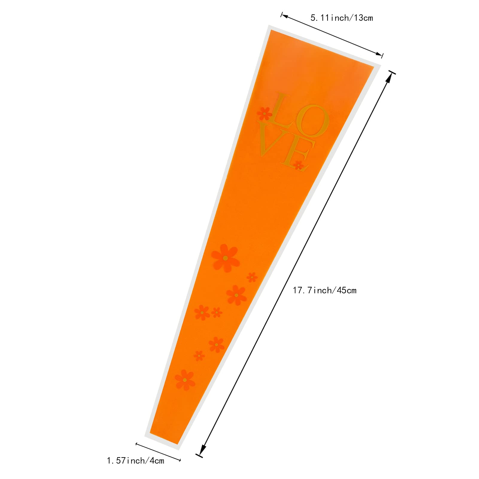 Aylmrice Large Flower Bouquet Sleeves - 100pcs Orange Plastic Flower Packaging Bags for Roses, Wedding Bouquets & Floral Arrangements | Perfect for Florists, Gift Wrapping & Flower Shop Displays