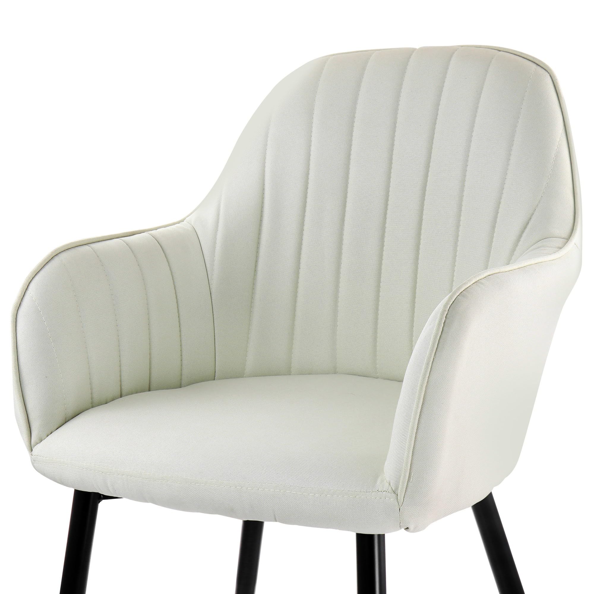 Elama Beige Fabric Tufted Chair Set of 2 - Modern Upholstered Accent Chairs for Living Room, Bedroom & Office - Comfortable Tufted Lounge Seating for Home Decor