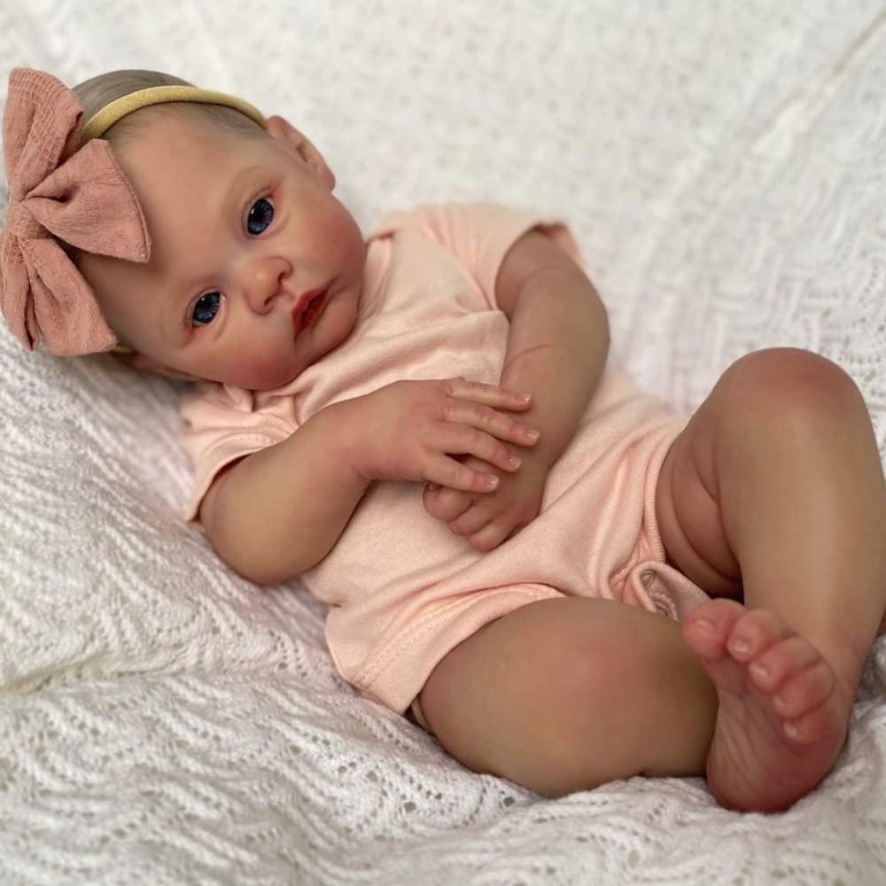19 Inch Realistic Reborn Baby Doll - Ultra Lifelike Soft Silicone Newborn Toddler Doll for Girls | Perfect for Gift Giving, Collecting & Role Play Scenarios