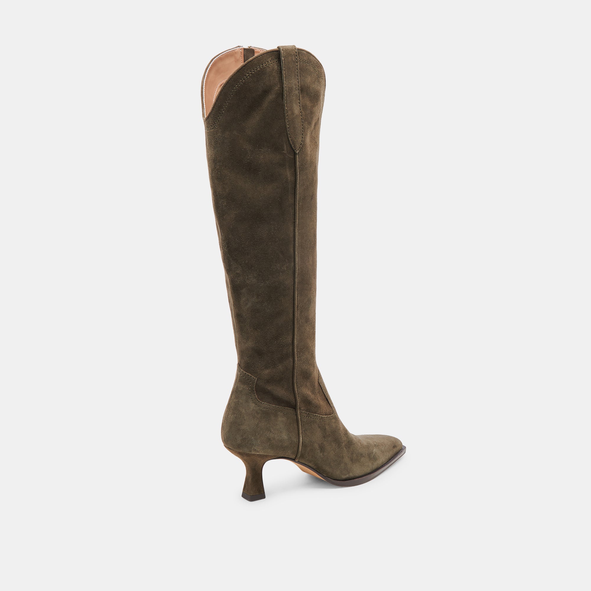 Ariana Wide Calf Boots in Army Suede - Comfortable & Stylish Boots for Women, Perfect for Fall & Winter Outfits, Office Wear & Casual Occasions