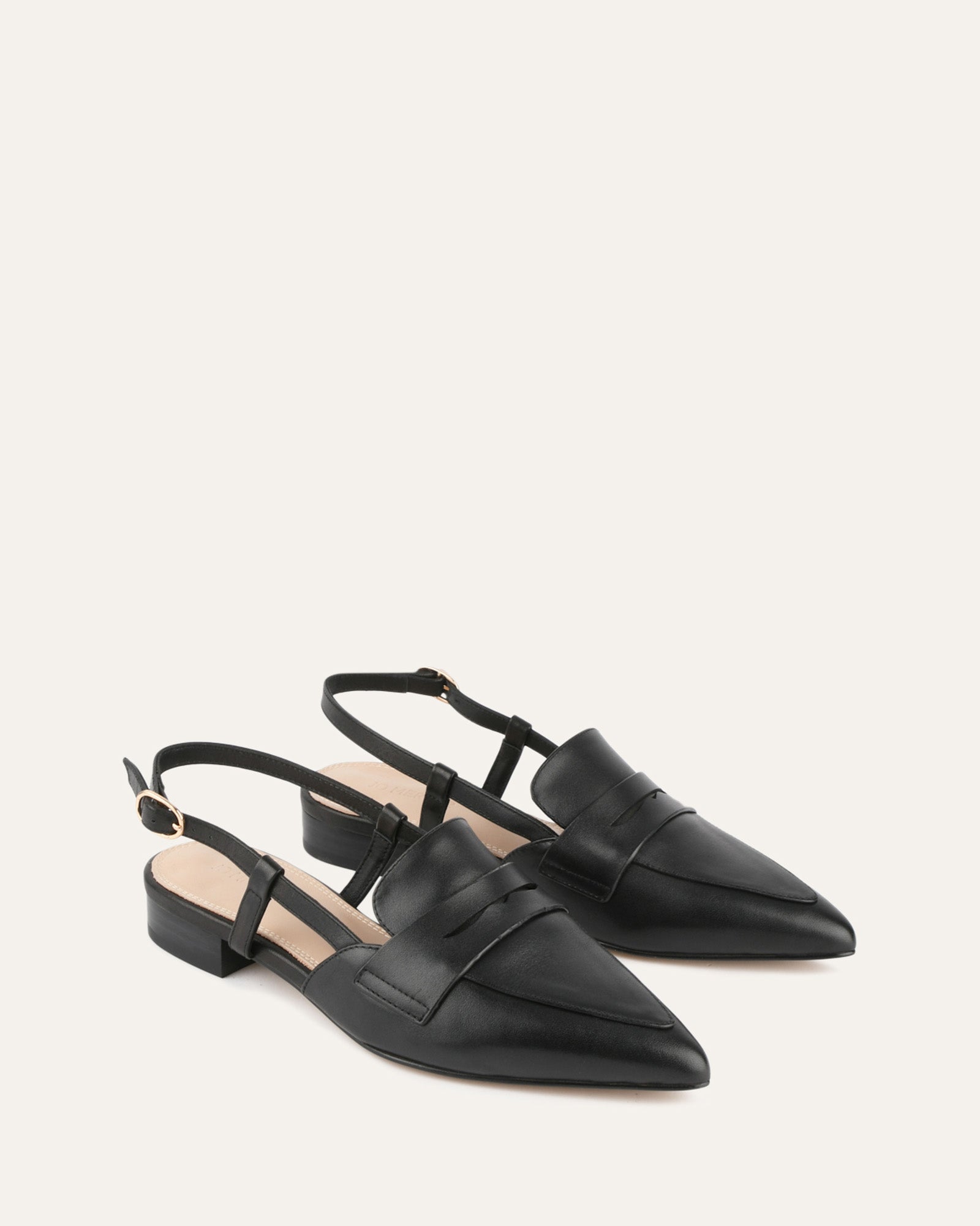 Eloise Dress Flats - Black Leather Women's Shoes for Work, Office & Casual Wear - Comfortable & Stylish Footwear