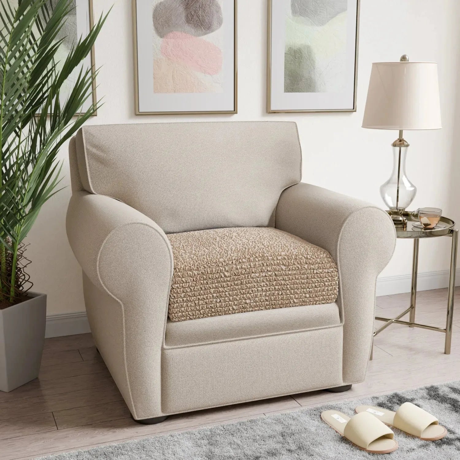 Premium Microfiber Seat Cushion Cover - Soft & Durable Sofa Chair Protector - Perfect for Living Room, Office, or Car Use