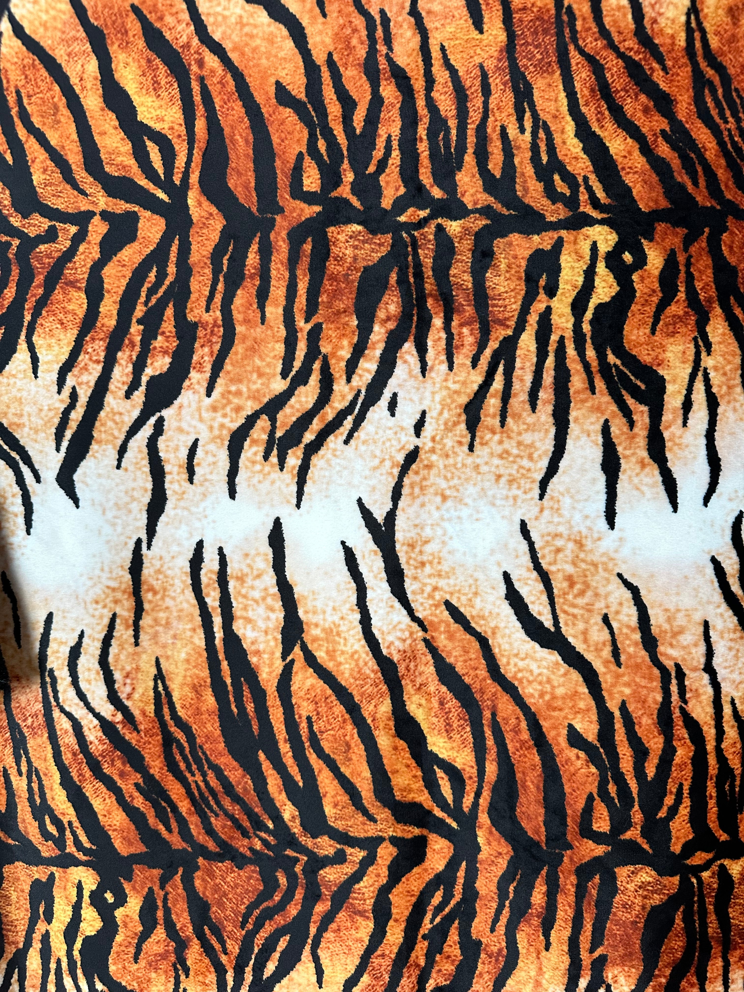 Premium Tiger Stripe Rust on Black Paws Large Fleece Blanket 52x75 Inches - Ultra Soft Spoonflower Quality for Cozy Home Decor, Bedroom, Sofa & Outdoor Picnics