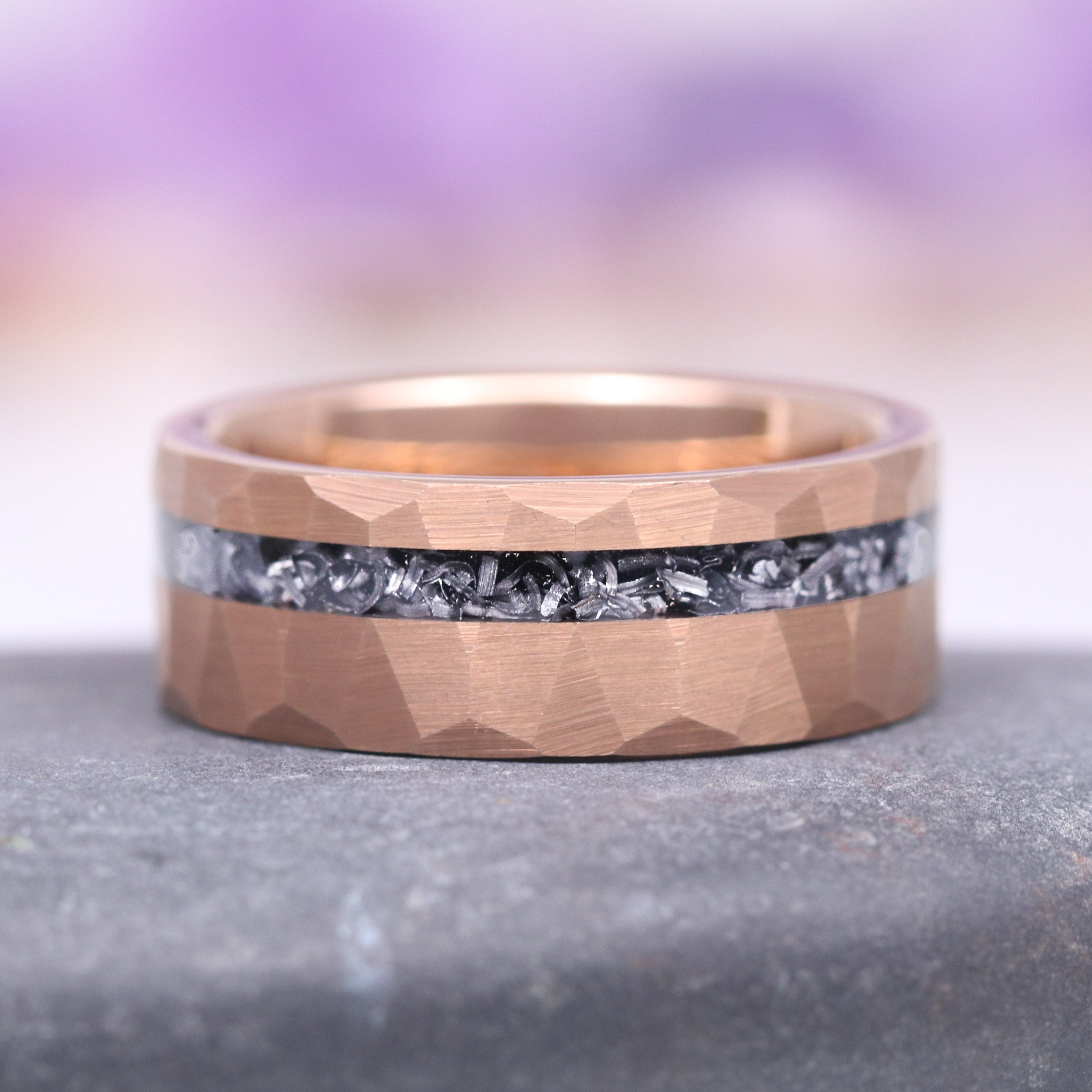 Galaxy Salt and Pepper Herkimer Diamond & Meteorite Couples Ring - Unique Matching Wedding Bands for Him & Her - Perfect for Anniversaries, Engagements and Celestial-Themed Jewelry Gifts