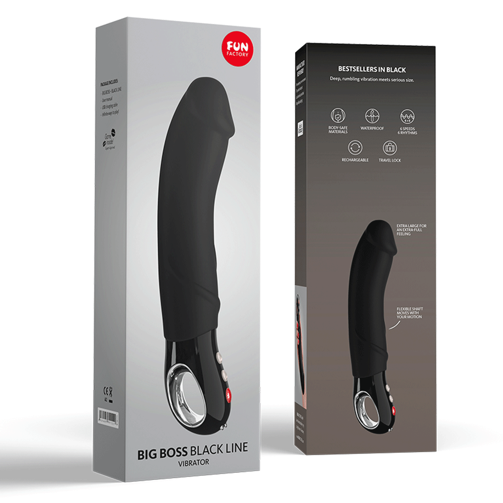 Fun Factory Big Boss Black Line Vibrator - Powerful G-Spot & Clitoral Stimulator for Women - Perfect for Solo Play & Couples Intimacy
