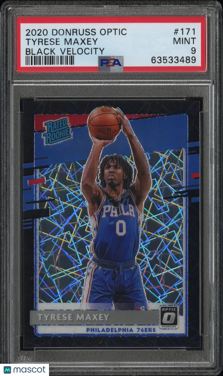 2020 Panini Donruss Optic Rated Rookie Tyrese Maxey Black Velocity PSA 9 19/39 - Basketball Trading Card for Collectors & Investors - Perfect for Display, Gifts & Sports Memorabilia Collections