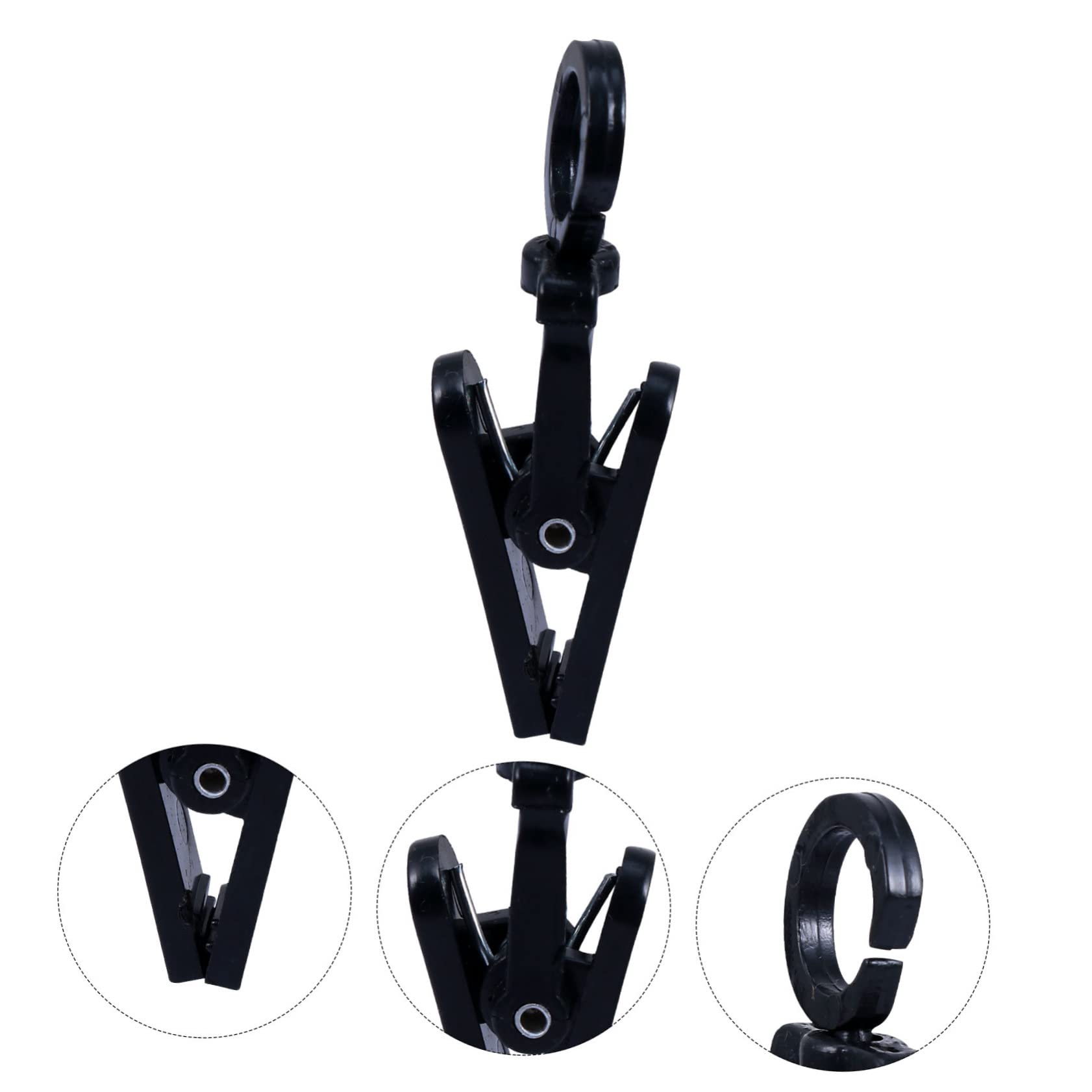 50pcs Small Plastic Swivel Hanging Clips - 360° Rotatable Multipurpose Hooks for Laundry, Curtains, Coats & Home Organization - Durable Plastic Clips for Clothesline, Shower, Closet & DIY Projects