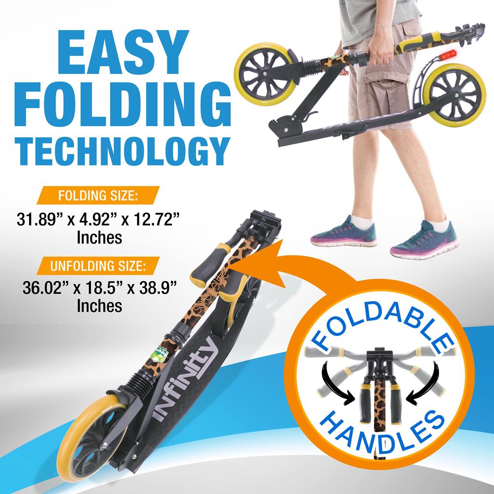 Foldable Kick Scooter for Adults & Teens - Lightweight Aluminum Commuter Scooter for Urban Travel, Campus, Parks & Daily Commute