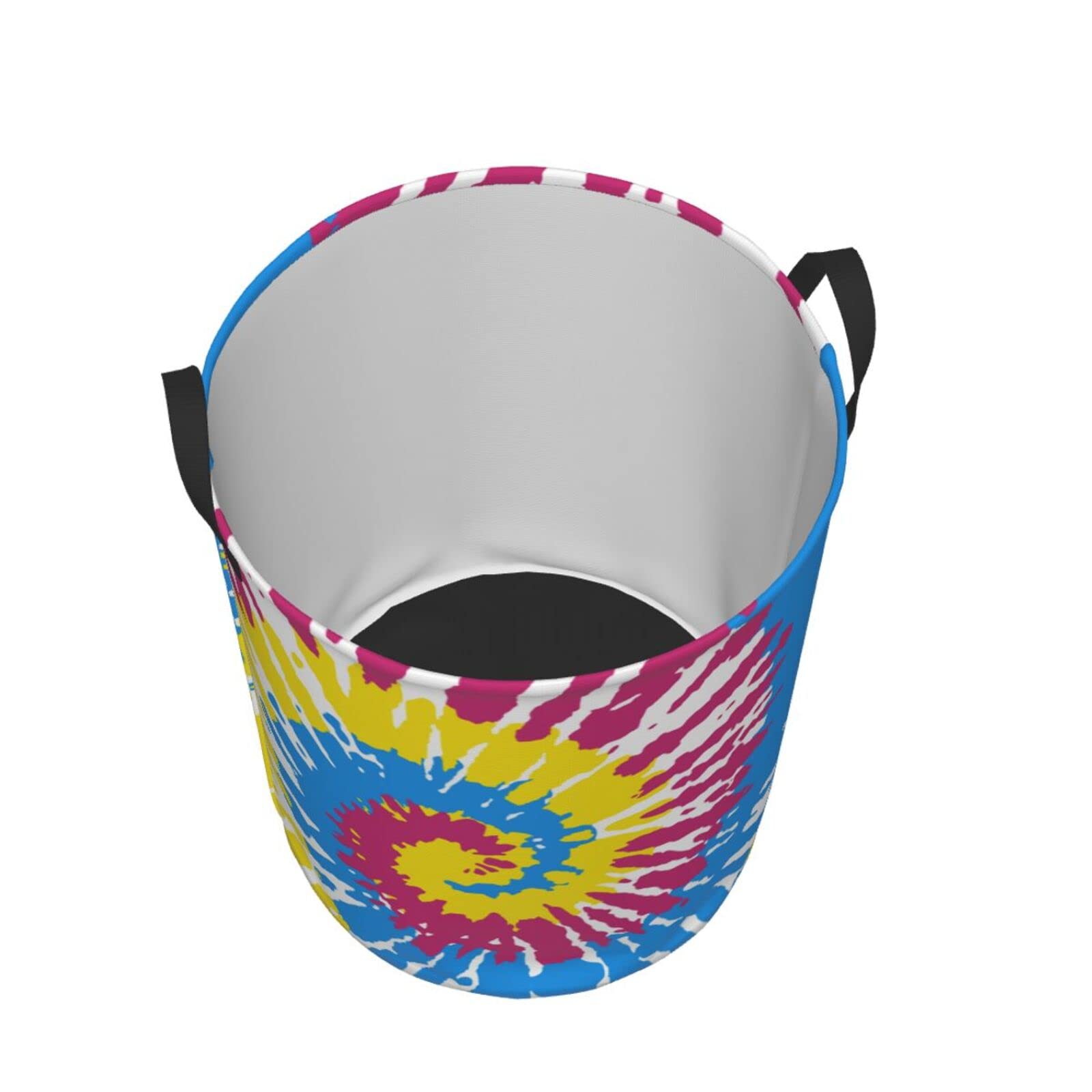 Stylish Collapsible Tie-Dye Laundry Basket with Handles - Waterproof Fabric Hamper for Clothes, Toys & Storage - Perfect for Bedroom, Bathroom & Laundry Room Organization