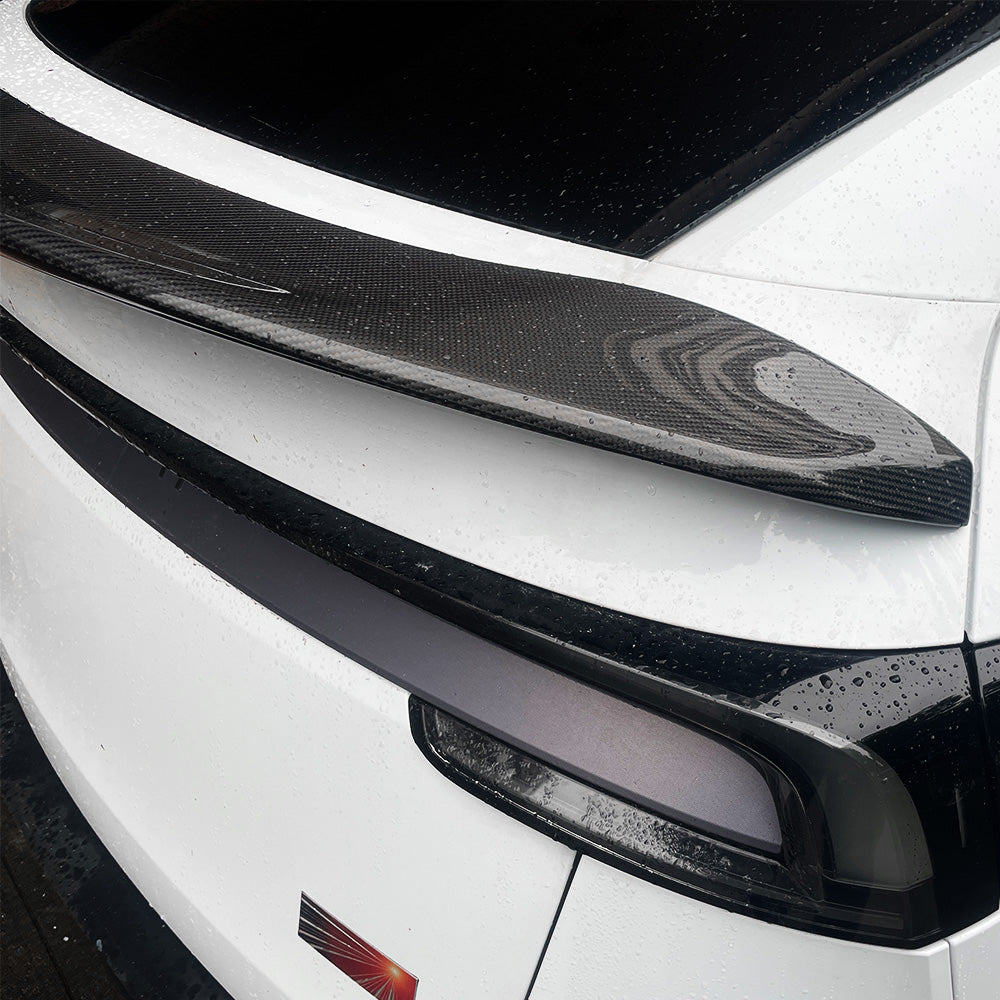 2025+ Tesla Model Y Juniper Carbon Fiber V Style Rear Wing Spoiler – High Performance Aerodynamic Body Kit Upgrade for Enhanced Stability & Style – Perfect for Racing & Street Driving