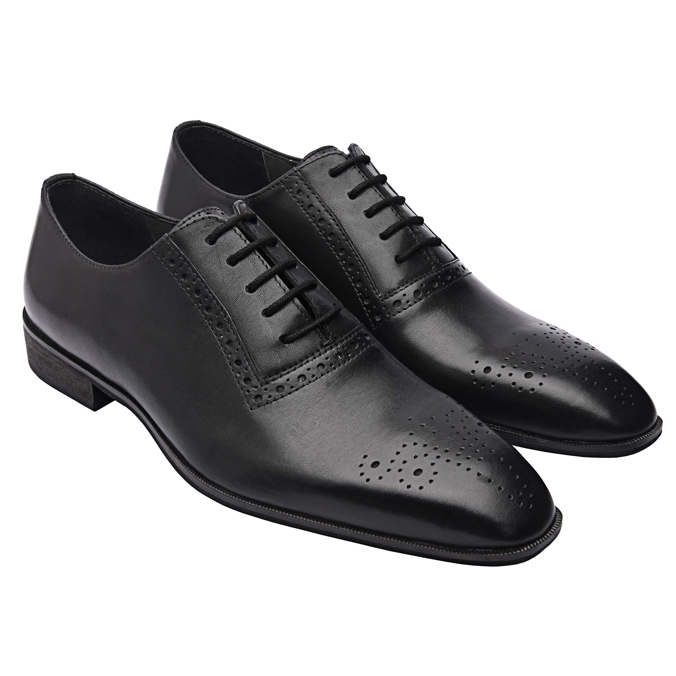 Premium Men's Genuine Leather Oxford Dress Shoes | Handcrafted Italian Brogue Formal Shoes for Weddings & Business | Non-Slip Leather Sole | Perfect for Office, Parties & Special Occasions