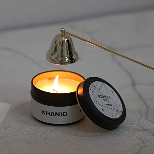 Silver Candle Snuffer - Long Handle Wick Extinguisher for Scented & Jar Candles (Safe Flame Out)