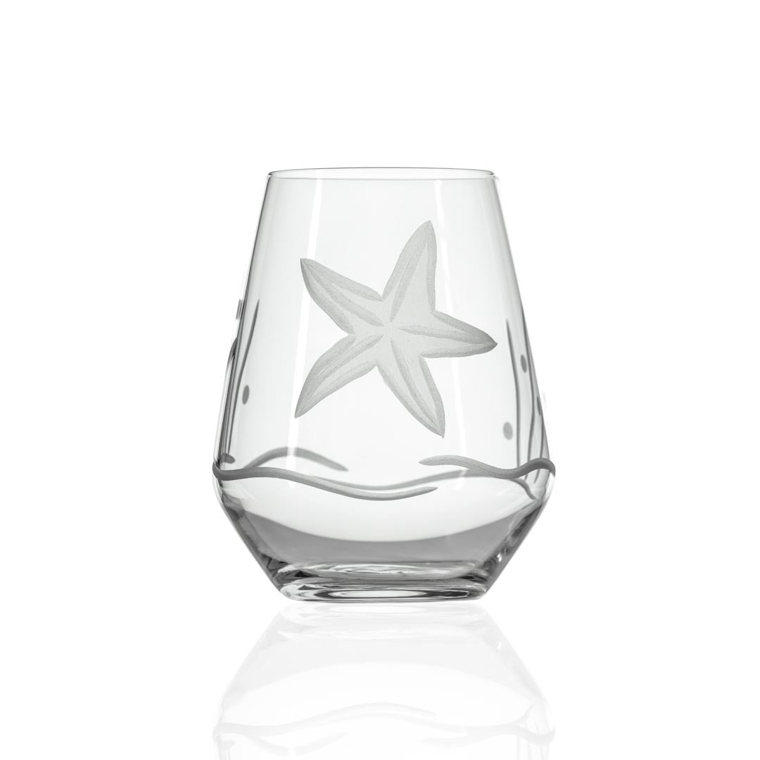 Starfish 18oz Stemless Wine Tumbler Glasses - Set of 12 Unbreakable BPA-Free Drinking Cups for Wine, Cocktails & Beverages | Perfect for Parties, Weddings, Restaurants & Outdoor Gatherings