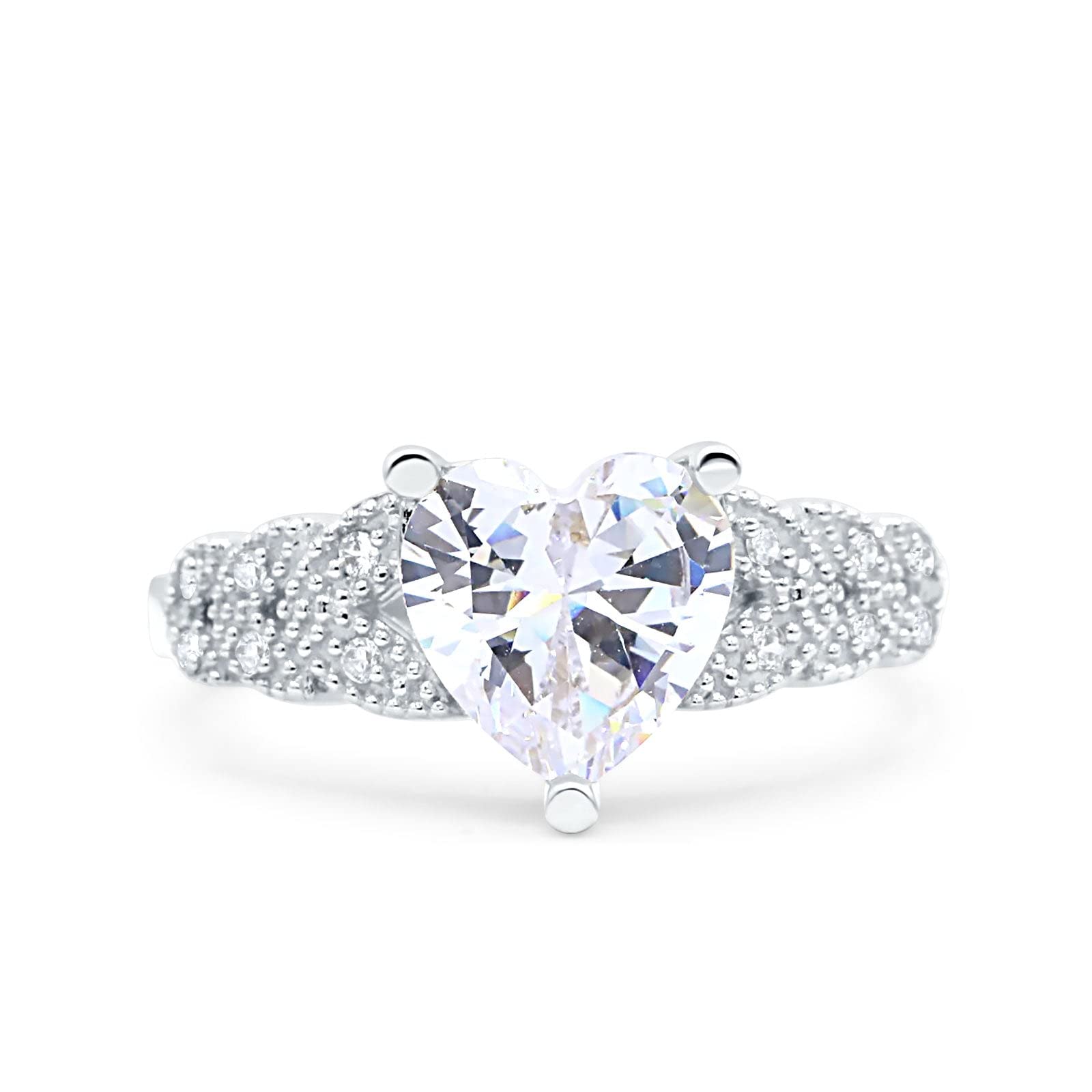 14K Gold Heart Promise Ring for Women - Cubic Zirconia Bridal Wedding Engagement Ring - Perfect for Anniversaries, Proposals & Romantic Gifts