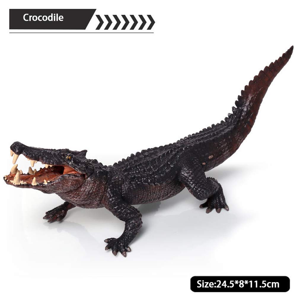 Realistic Crocodile Animal Figure - Plastic Wild Animal Toy for Kids Learning, Birthday Party Favors & Cupcake Toppers - Educational Forest & Farm Play Set for Boys & Girls (Great for Pretend Play, Classroom Teaching & Safari Themed Parties)