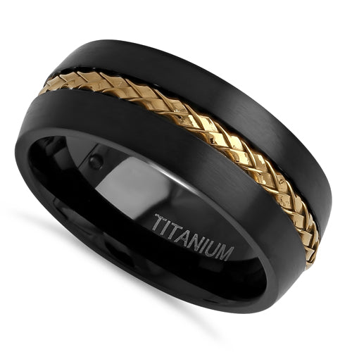 Black Titanium Braided Band Ring for Men & Women - Durable & Stylish Wedding, Engagement, or Fashion Jewelry - Perfect for Everyday Wear & Special Occasions