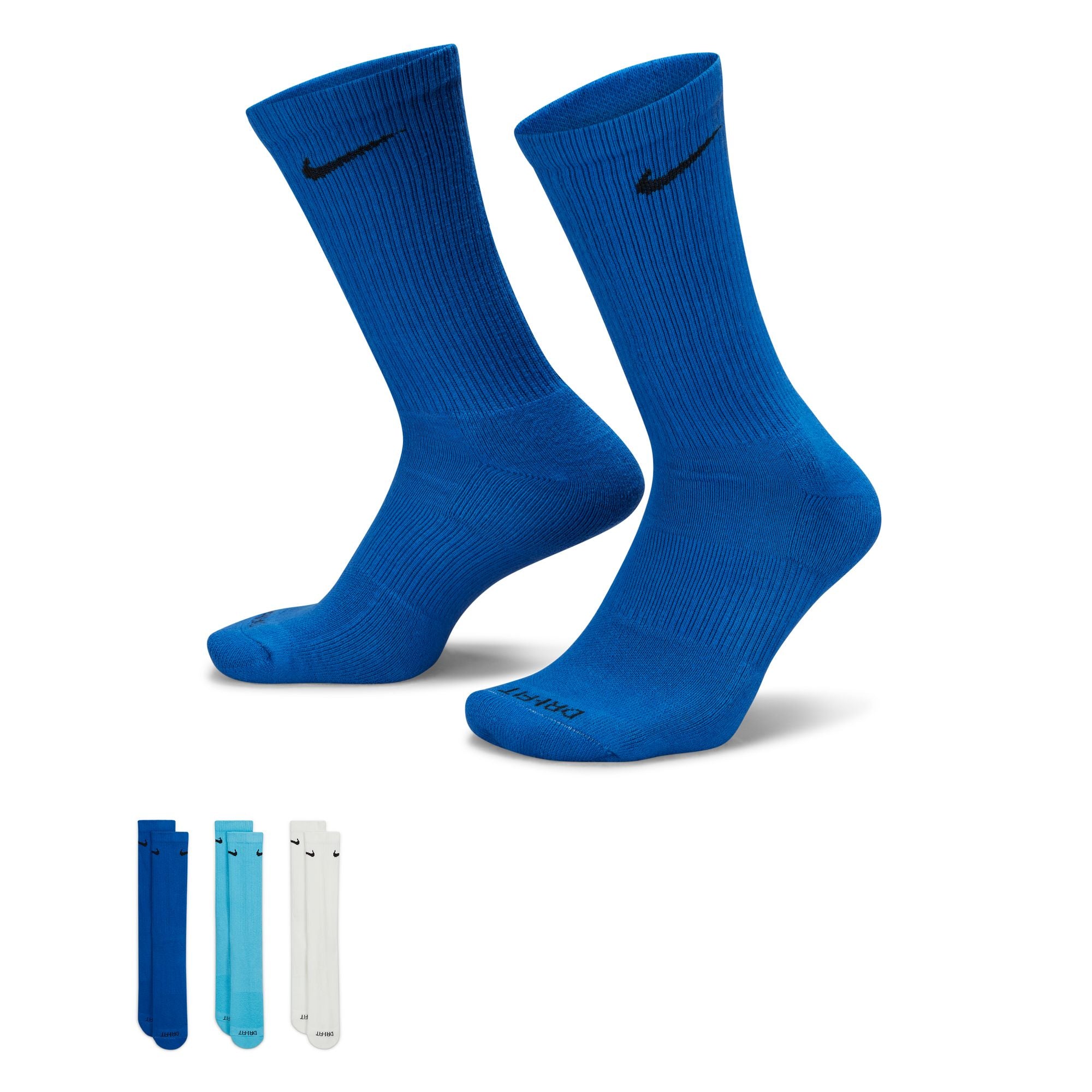 Nike Men's Everyday Plus Cushion Crew Socks 3-Pack - Comfortable Athletic Socks for Running, Gym & Daily Wear