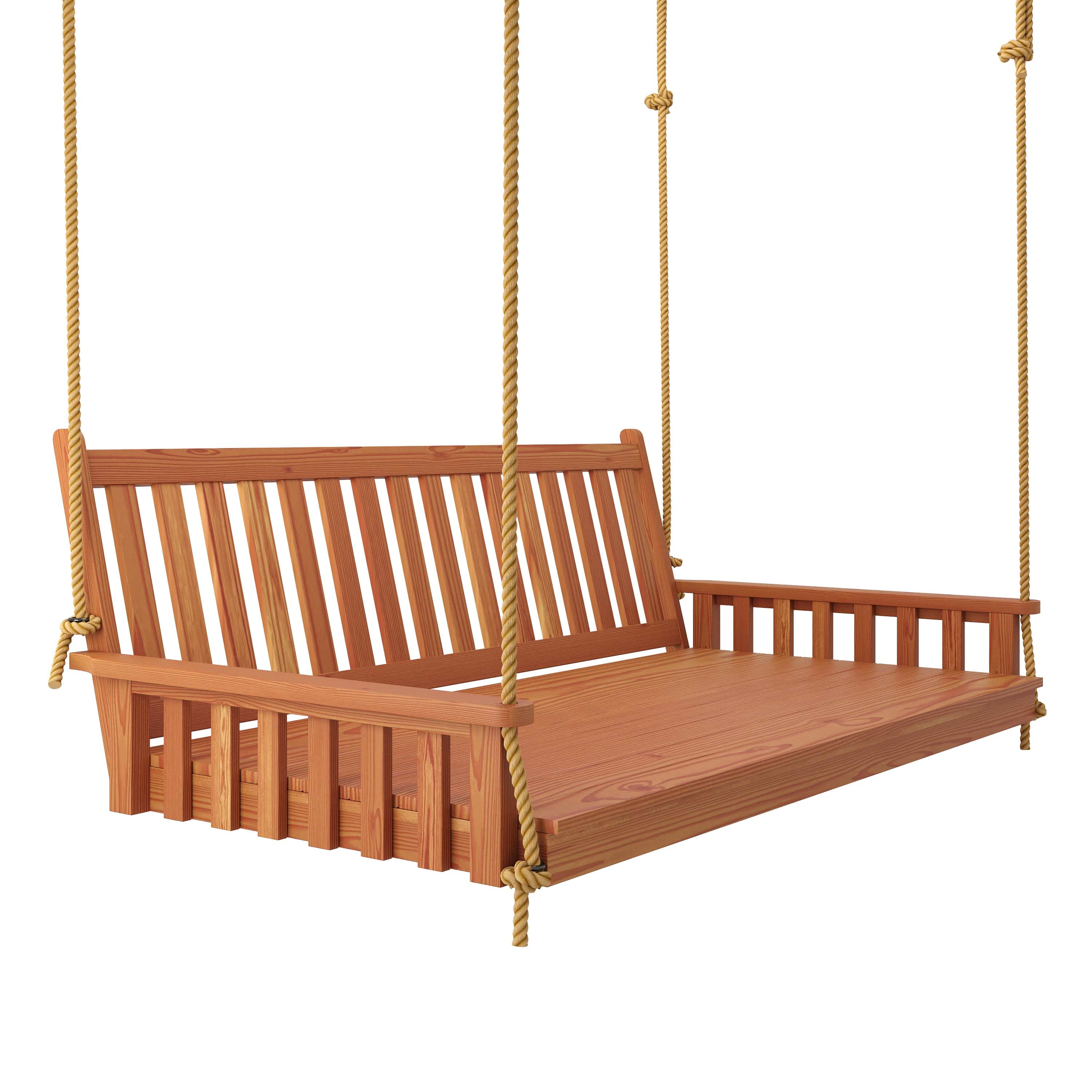 Keystone Amish Co. Twin Franklin Porch Swing Bed - Cedar Stain Finish | Outdoor Relaxation for Patio, Garden & Backyard