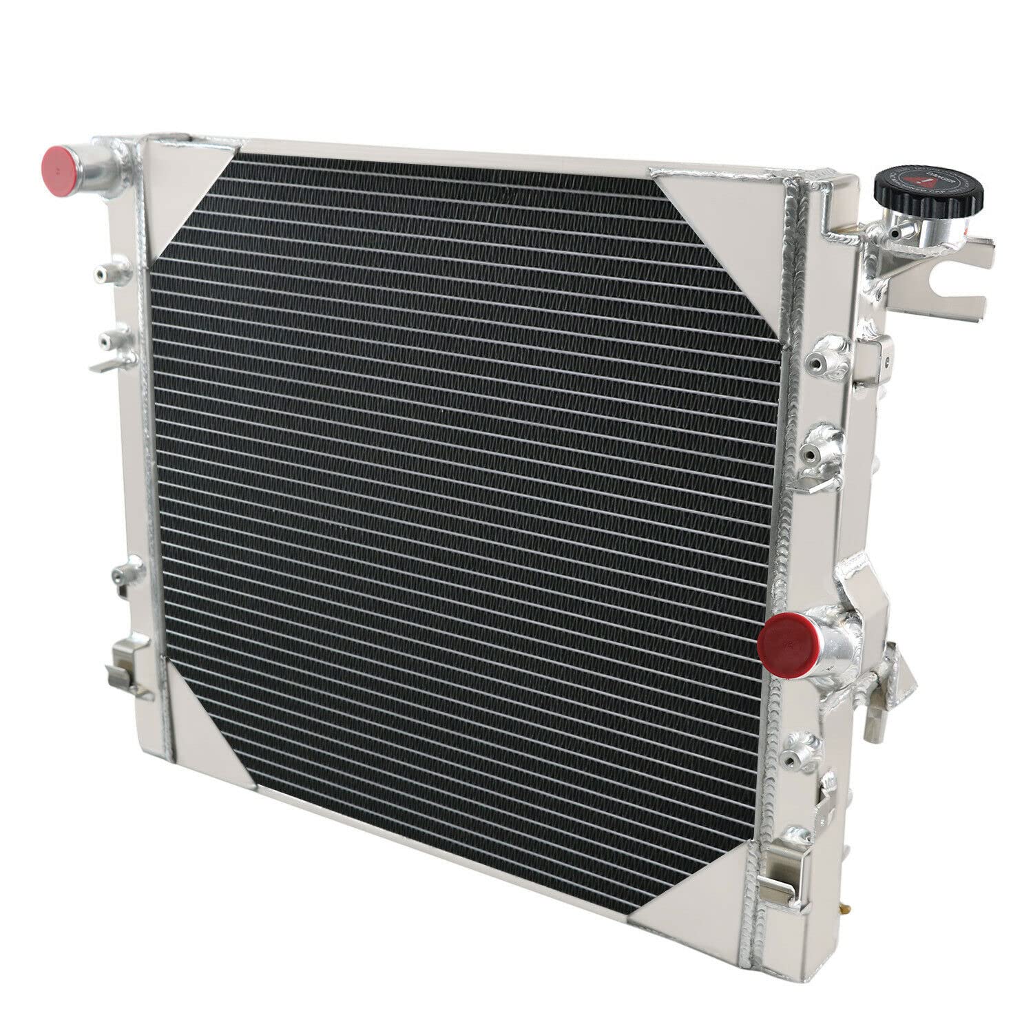 High-Performance Aluminum Radiator for 2007-2018 Jeep Wrangler JK 3.6L 3.8L V6 Gas Engine - 3 Row Core with Shroud Fan Relay Kit - Perfect for Off-Roading & Extreme Weather Conditions