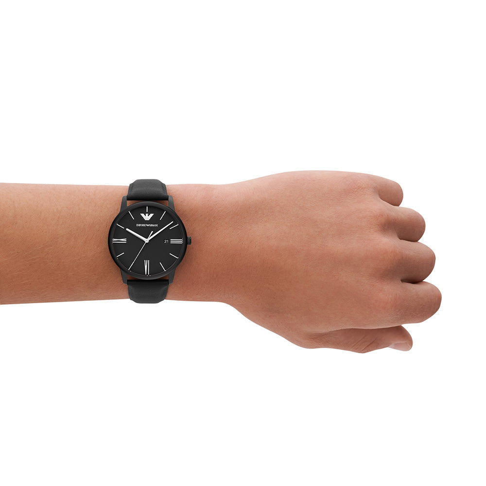 Emporio Armani AR11573 Men's Minimalist Leather Watch - Stylish & Durable Timepiece for Business, Casual & Formal Occasions