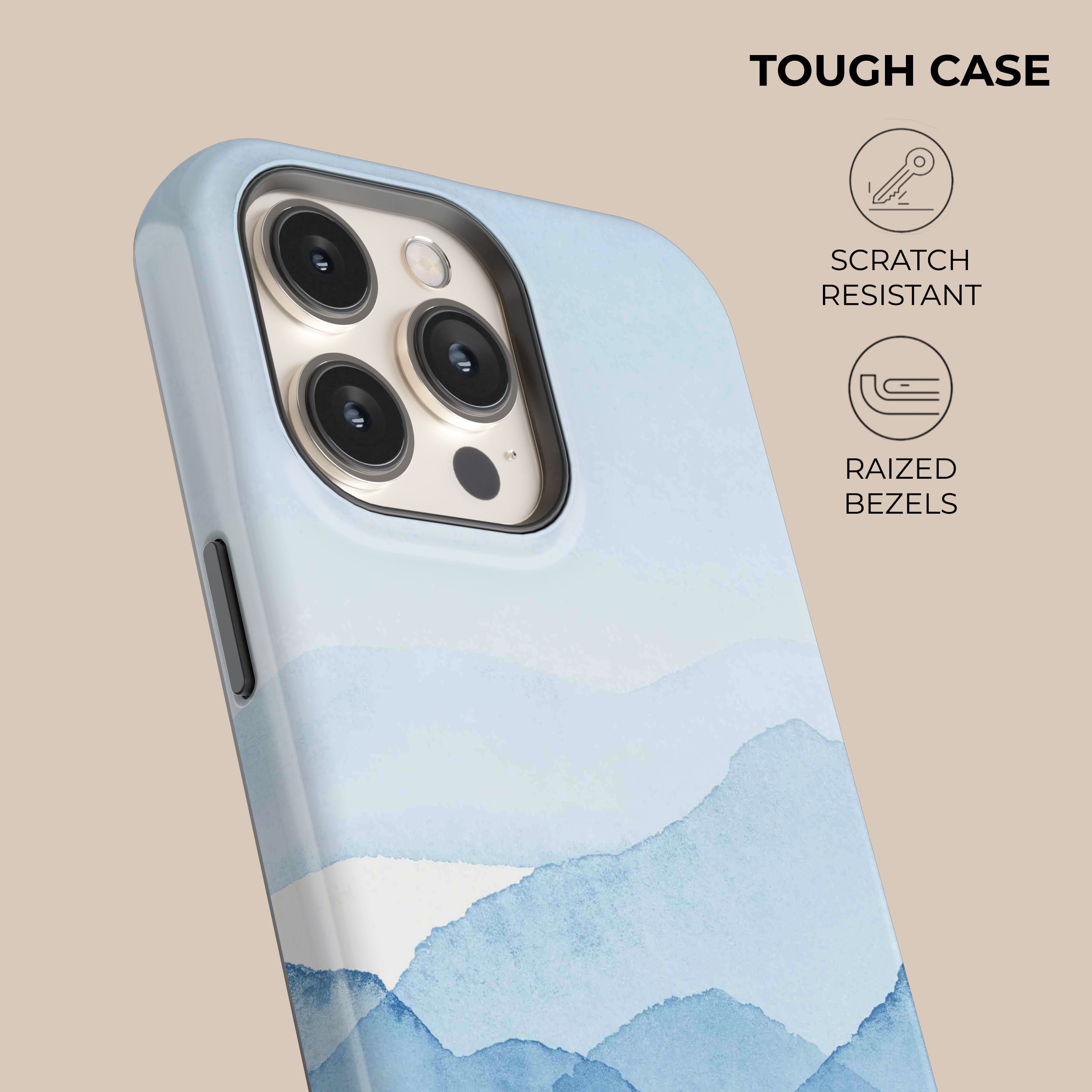 Stylish Watercolor Waves Phone Case - Durable Protective Cover for iPhone & Samsung - Perfect for Beach, Travel & Everyday Use