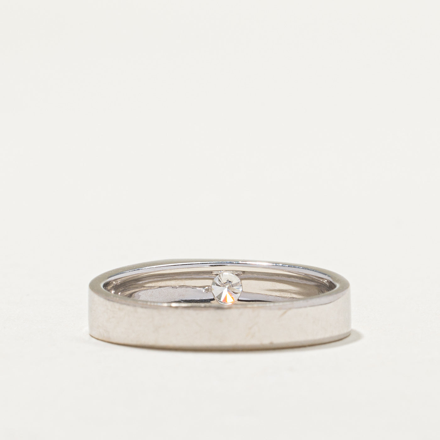 18K White Gold Tension Set Diamond Ring - 0.18ct Round Cut Solitaire Engagement Ring - Size 7.75 - Perfect for Proposals, Anniversaries & Special Occasions