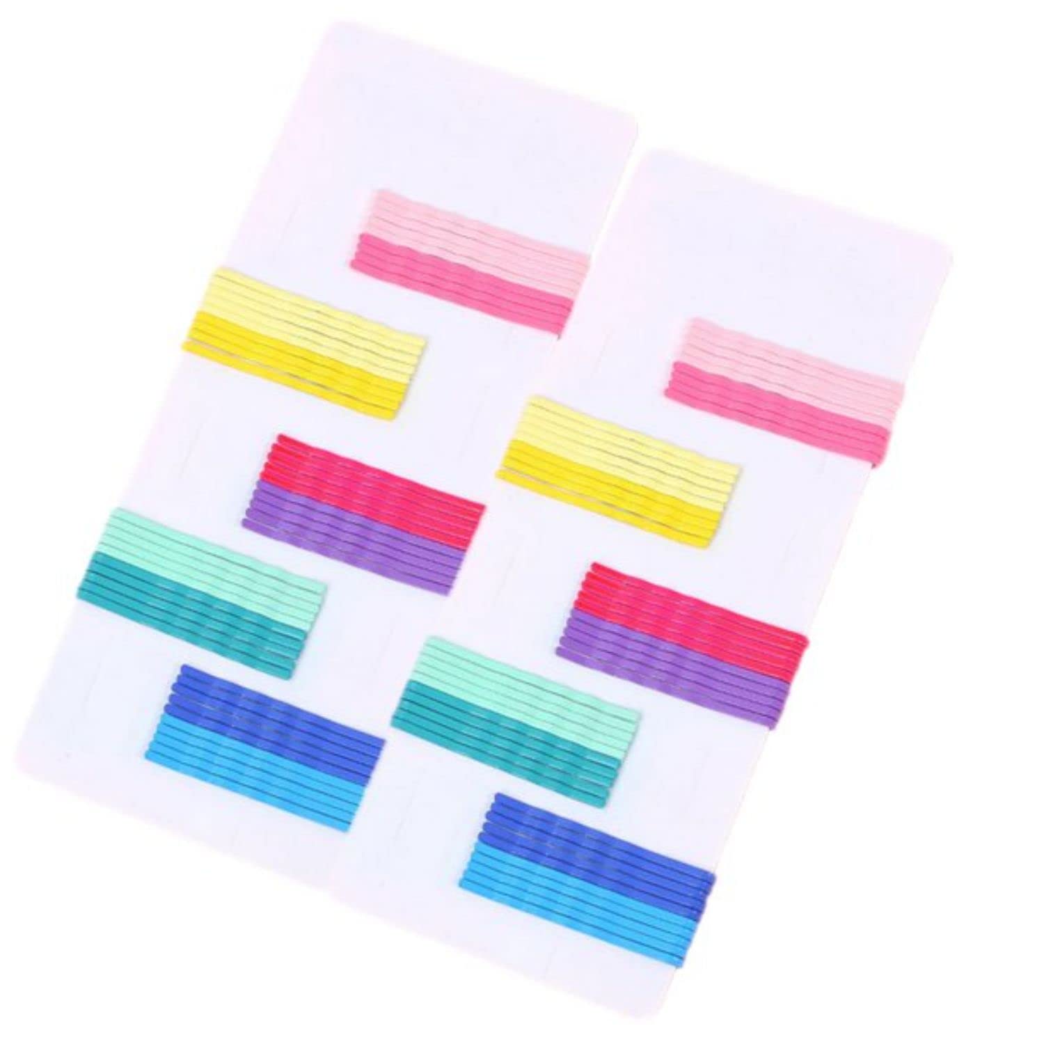 FAMEZA 50Pcs Rainbow Bobby Pins - Hair Bun Clips, Hair Grips & Styling Pins for Women & Girls | Secure Hold for Updos, Braids & Everyday Hairstyles