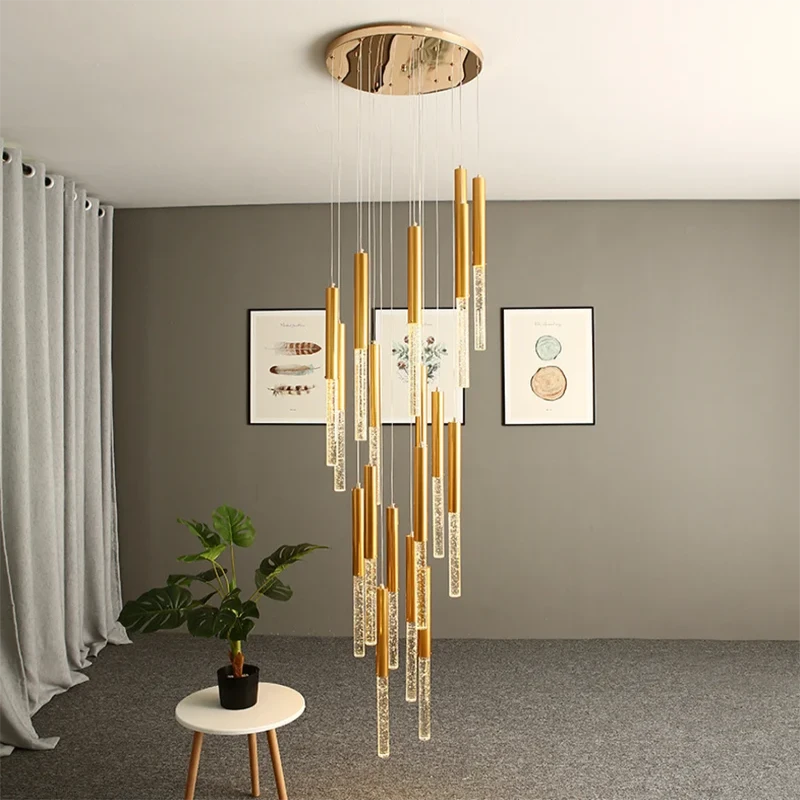 Crystal Chandelier for High Ceiling Entryway - Elegant Modern Lighting Fixture for Foyer, Staircase & Grand Hallway