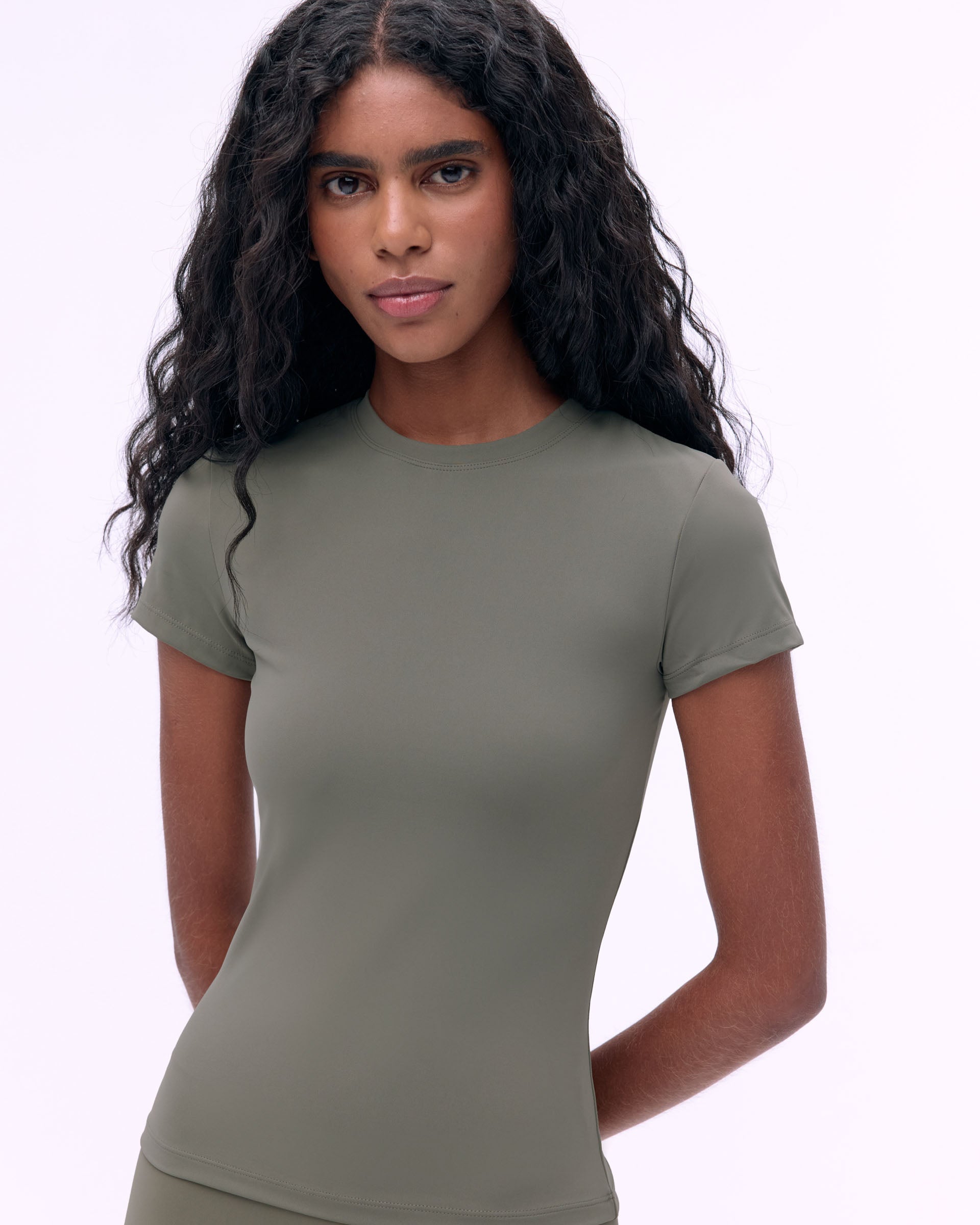 Premium Women's Short Sleeve T-Shirt - Soft Olive Green Casual Top for Everyday Wear | Perfect for Workouts, Yoga & Summer Outfits