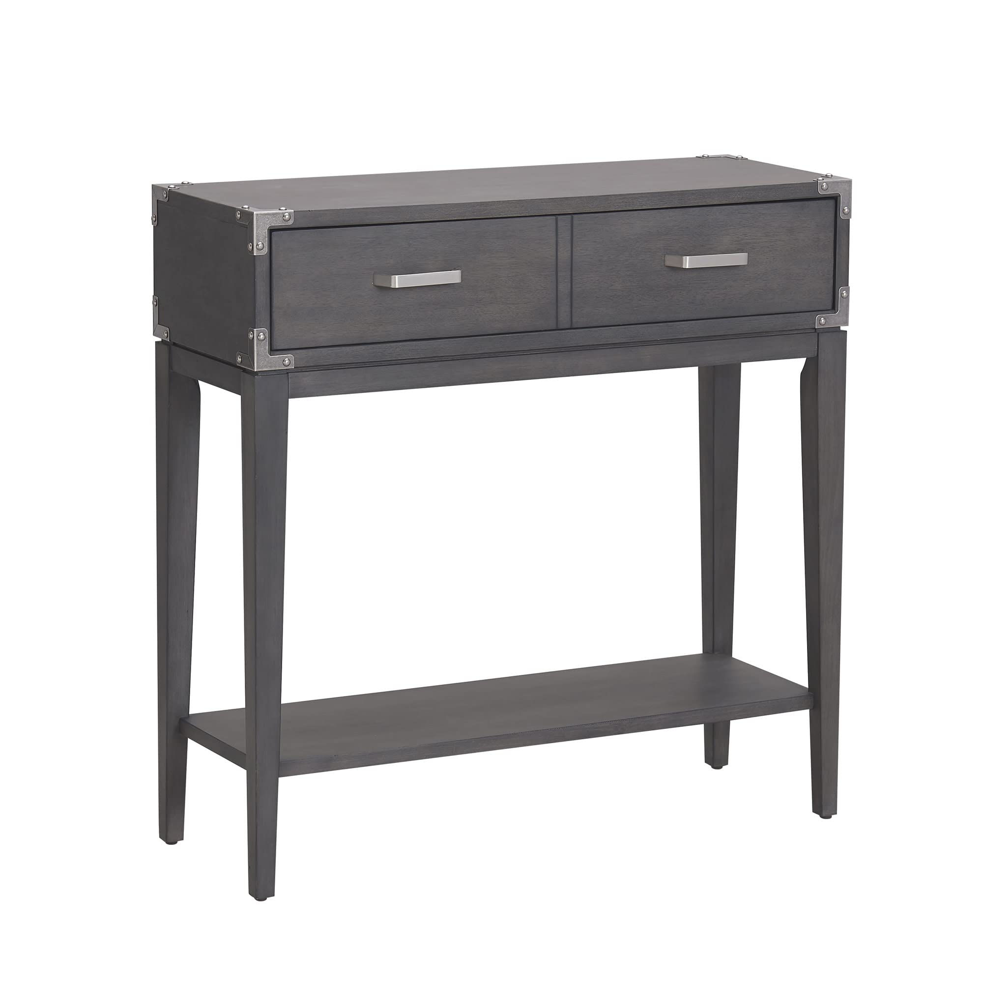 Leick Home Beckett One Drawer Hall Stand with Shelf - Entryway Storage Organizer for Living Room, Hallway & Foyer - Anthracite/Pewter Finish - Perfect for Small Spaces, Keys, Mail & Decor