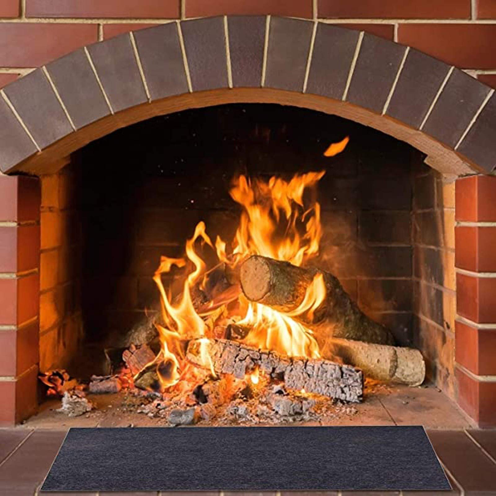 Remi-Isle Fireproof Fireplace Hearth Rug - Non-Slip Flame Resistant Protection Mat for Sparks & Embers (36x72 Inch) - Perfect for Living Room, Patio & Floor Safety