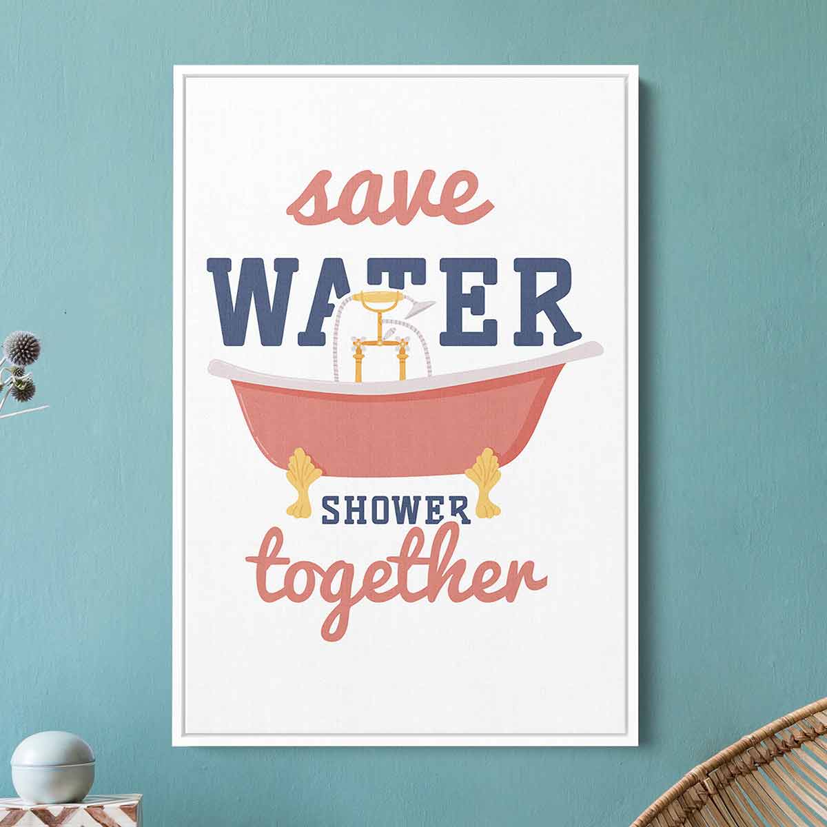 White Bathroom Shower Wall Art Canvas - Modern Waterproof Home Decor for Bathroom, Living Room & Bedroom - Perfect for Spa-Like Relaxation