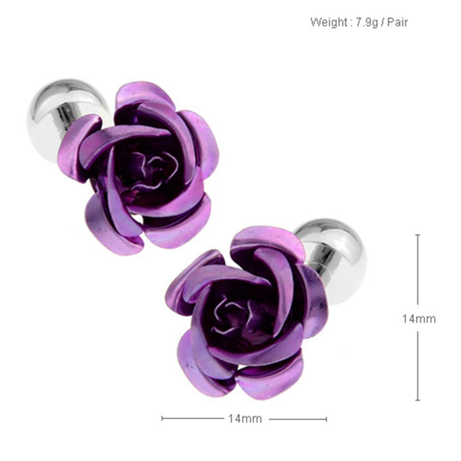 Personalized Men's Wedding Cufflinks & Studs Set - Floral Design Formal Dress Accessories for Groom, Best Man, and Bridal Party - Perfect for Weddings, Prom, and Black Tie Events