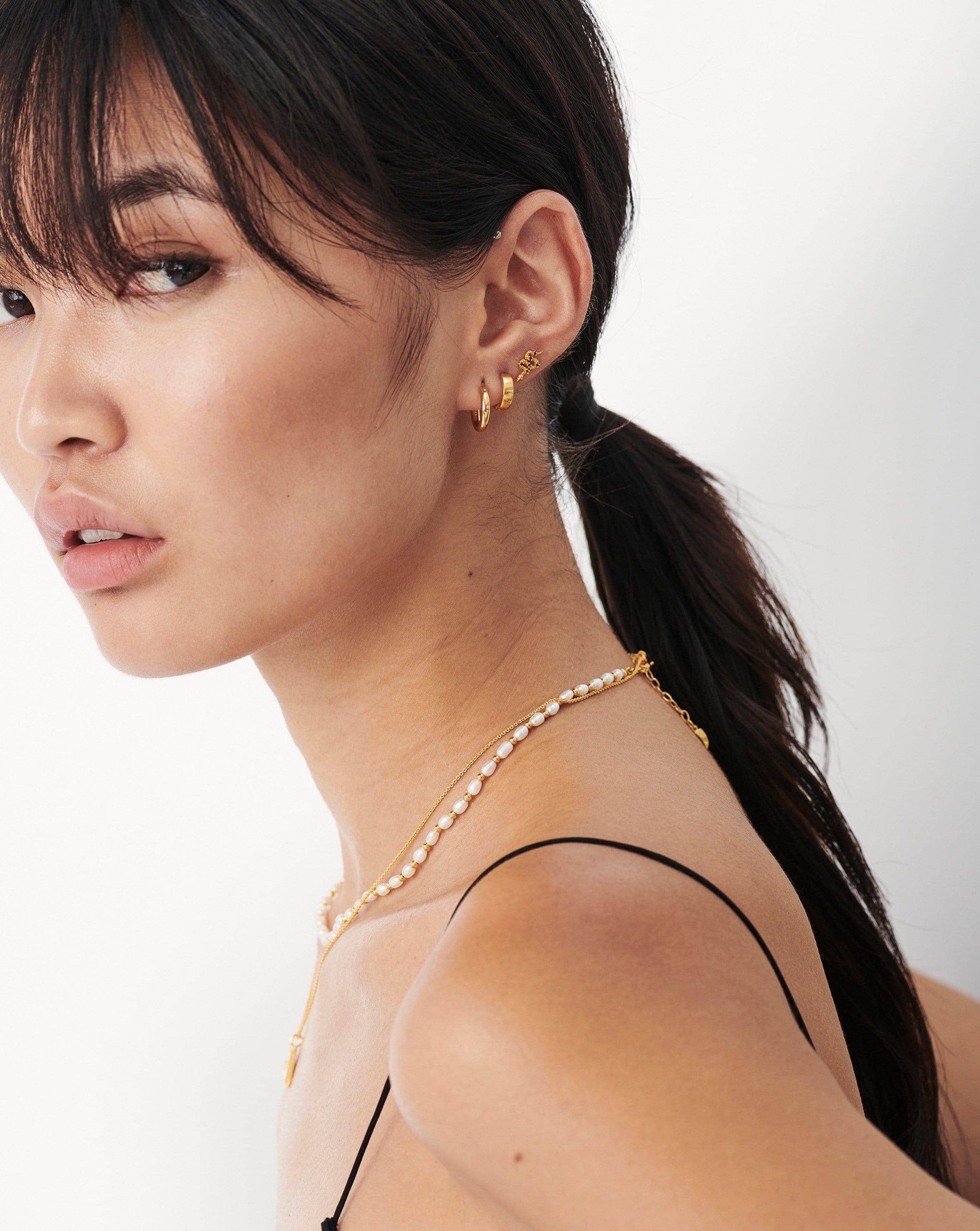 Harris Reed Serpent Single Stud Earring - 18k Gold Vermeil & Black Onyx | Luxury Fashion Jewelry for Women, Perfect for Parties, Weddings & Everyday Elegance