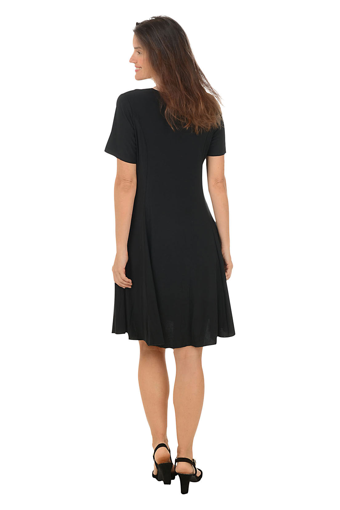 Fit and Flare Short Sleeve Dress for Women - Casual Summer Flowy Dress for Brunch, Date Night & Vacation | Plus Size Options Available