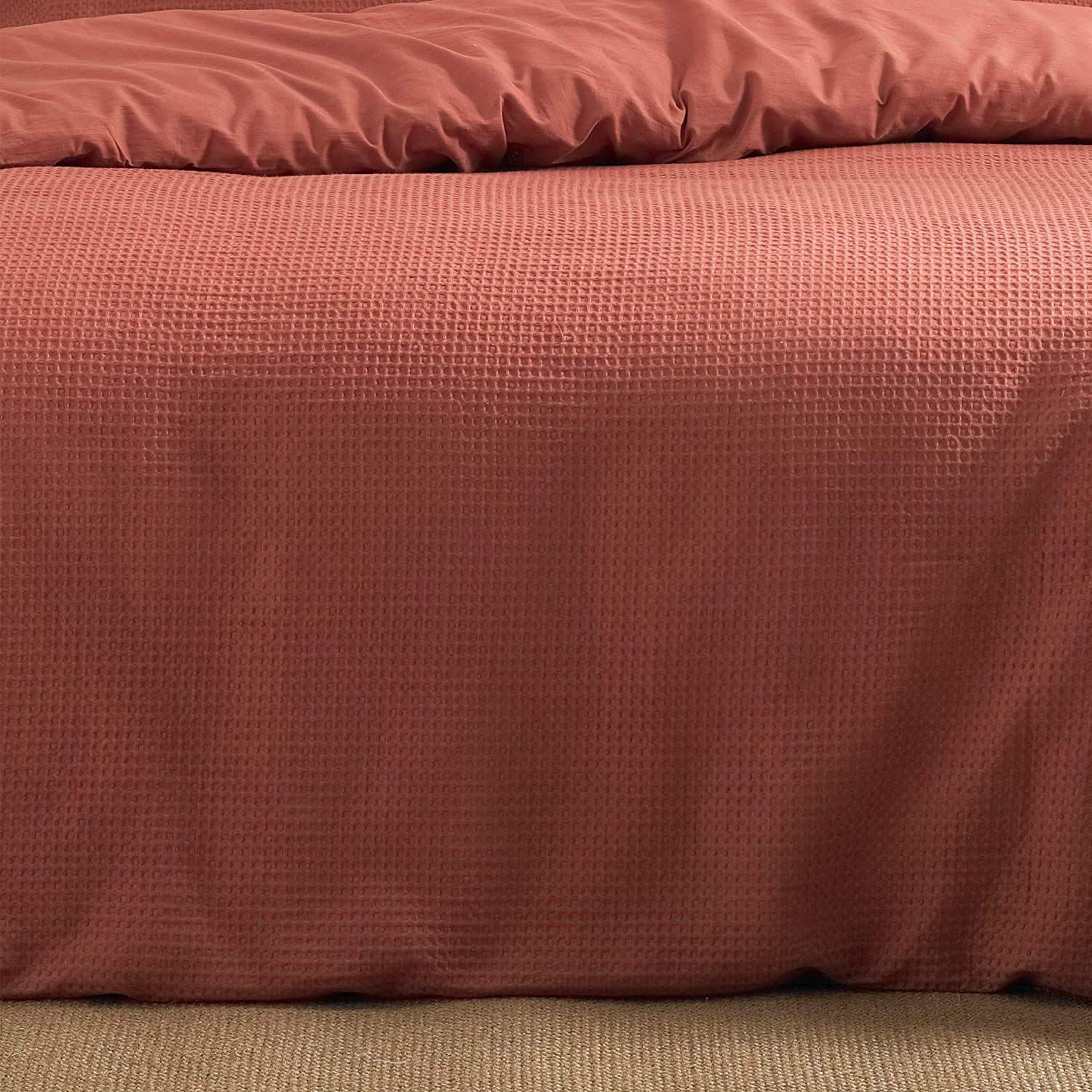 Jansons Waffle Duvet Cover Set Super King Size 300 Thread Count Luxury White Bedding for Master Bedroom - Soft & Breathable for All Seasons