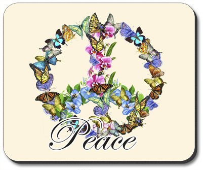 Art Plates Peace Brand Mouse Pad - Non-Slip Gaming & Office Desk Mat for Computers, Laptops - Perfect for Work, Gaming & Home Office Use
