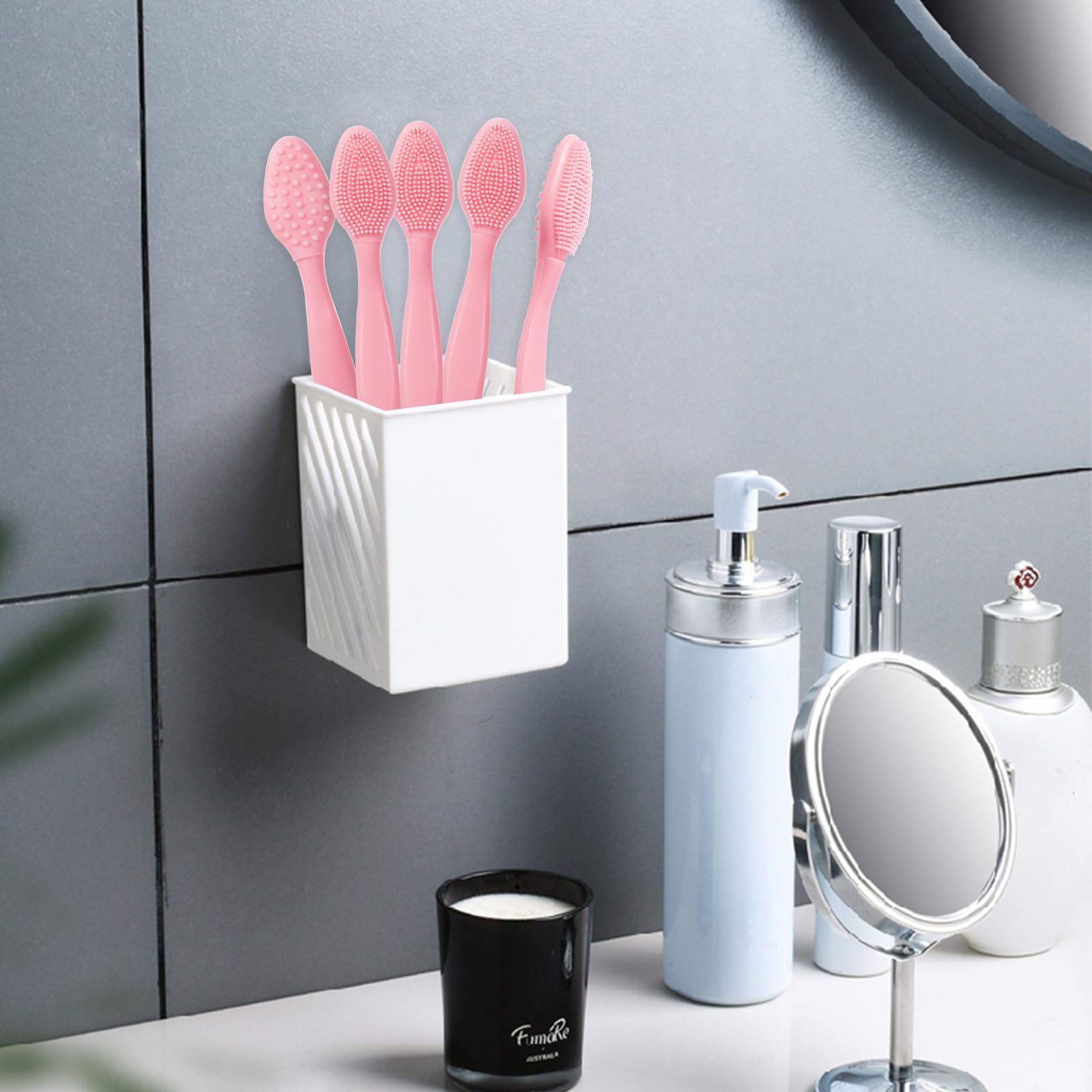 8 Pack Silicone Lip Scrub Brushes - Double-Sided Exfoliating Lip Brush for Soft Lips, Blackhead Remover & Skincare Tool (Pink) - Perfect for At-Home Spa & Lip Care Routine