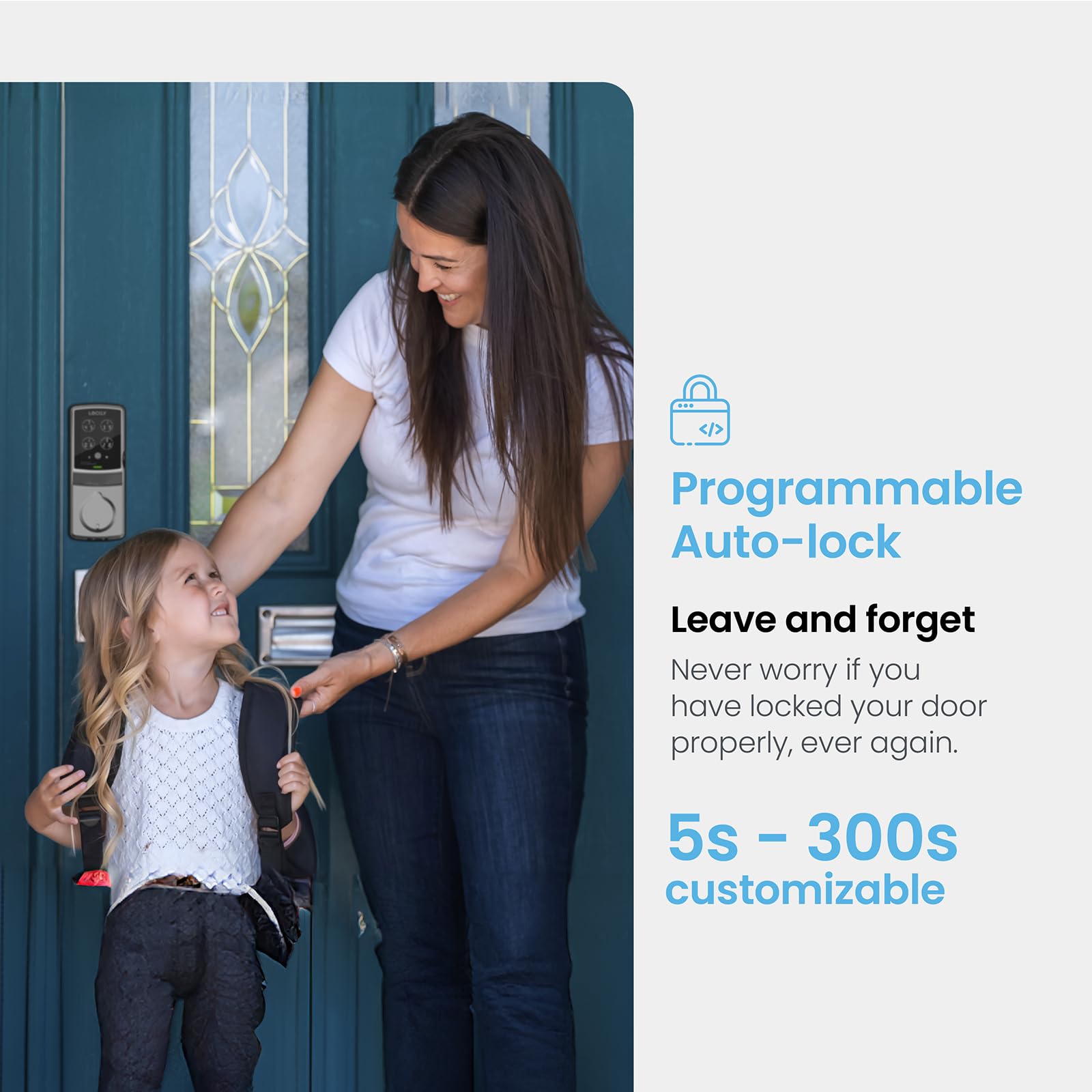 Lockly Smart Wi-Fi Deadbolt Lock with Keyless Entry, PIN Genie® Keypad & 3D Fingerprint Sensor - Auto Locking Smart Door Lock for Home Security (Satin Nickel) - Perfect for Smart Homes, Vacation Rentals & Airbnb Properties