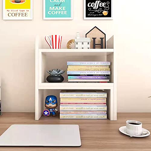 Adjustable Wood Desktop Bookshelf Organizer - Office Storage Rack & Display Shelf for Desk Organization - Perfect for Home Office, Study Room, and Workspace Storage Solutions