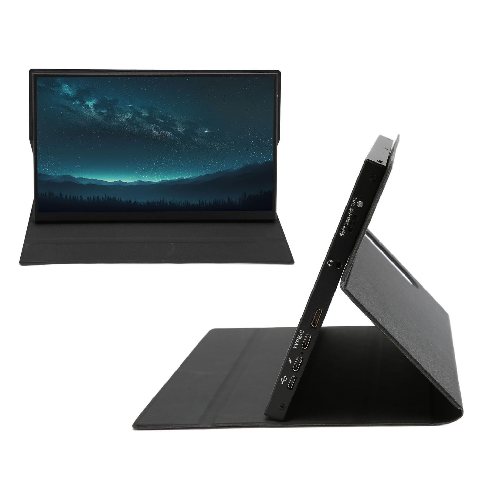 11.6 Inch Portable Travel Monitor with USB-C & 100-240V Power - Ultra Slim HDMI Display for Laptop, Gaming & Business (European Plug) - Perfect for Remote Work, Gaming On-The-Go & Business Presentations