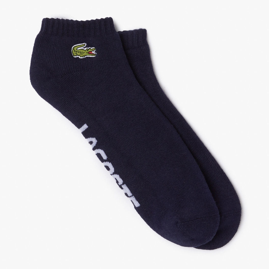 Lacoste Unisex Stretch Cotton Low Cut Socks - Navy Blue & White | Comfortable Casual & Athletic Socks for Men & Women | Perfect for Everyday Wear, Sports & Gifts