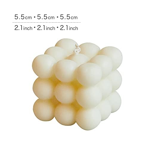 Soy Wax Aromatherapy Candle - Small Bubble Cube Scented Candle for Relaxation, Birthday Gift, Home Decor (White Cube) | Perfect for Meditation, Spa Nights & Romantic Ambiance