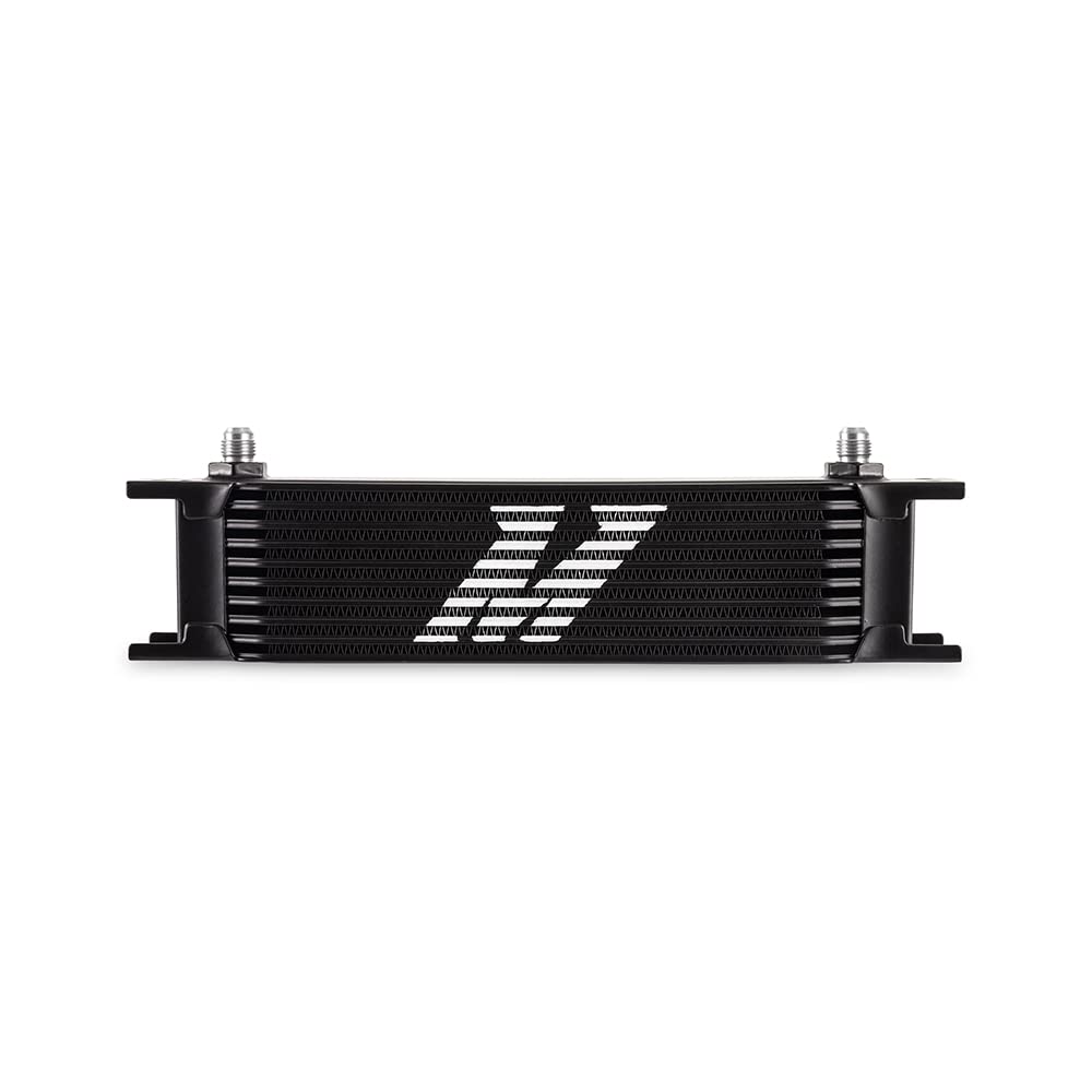 Mishimoto MMOC-10-6BK Universal 10-Row Oil Cooler with 6AN Fittings - High Performance Black Oil Cooler for Cars, Trucks & Racing Vehicles - Perfect for Engine Cooling & Performance Upgrades