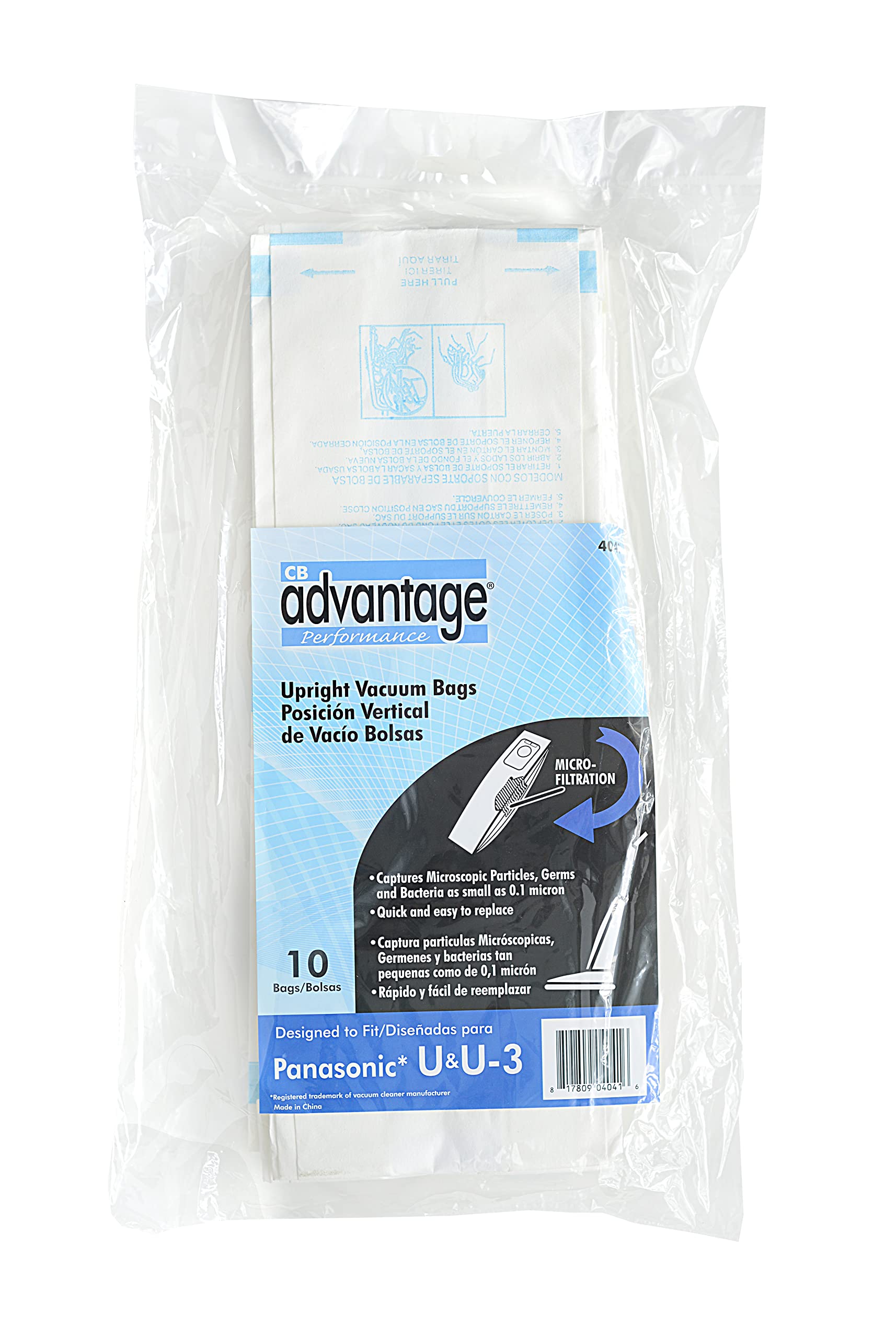 Premium Panasonic U & U3 Upright Vacuum Bags Replacement - 10 Pack | HEPA Filter Compatible | Ideal for Pet Hair, Allergies & Deep Cleaning