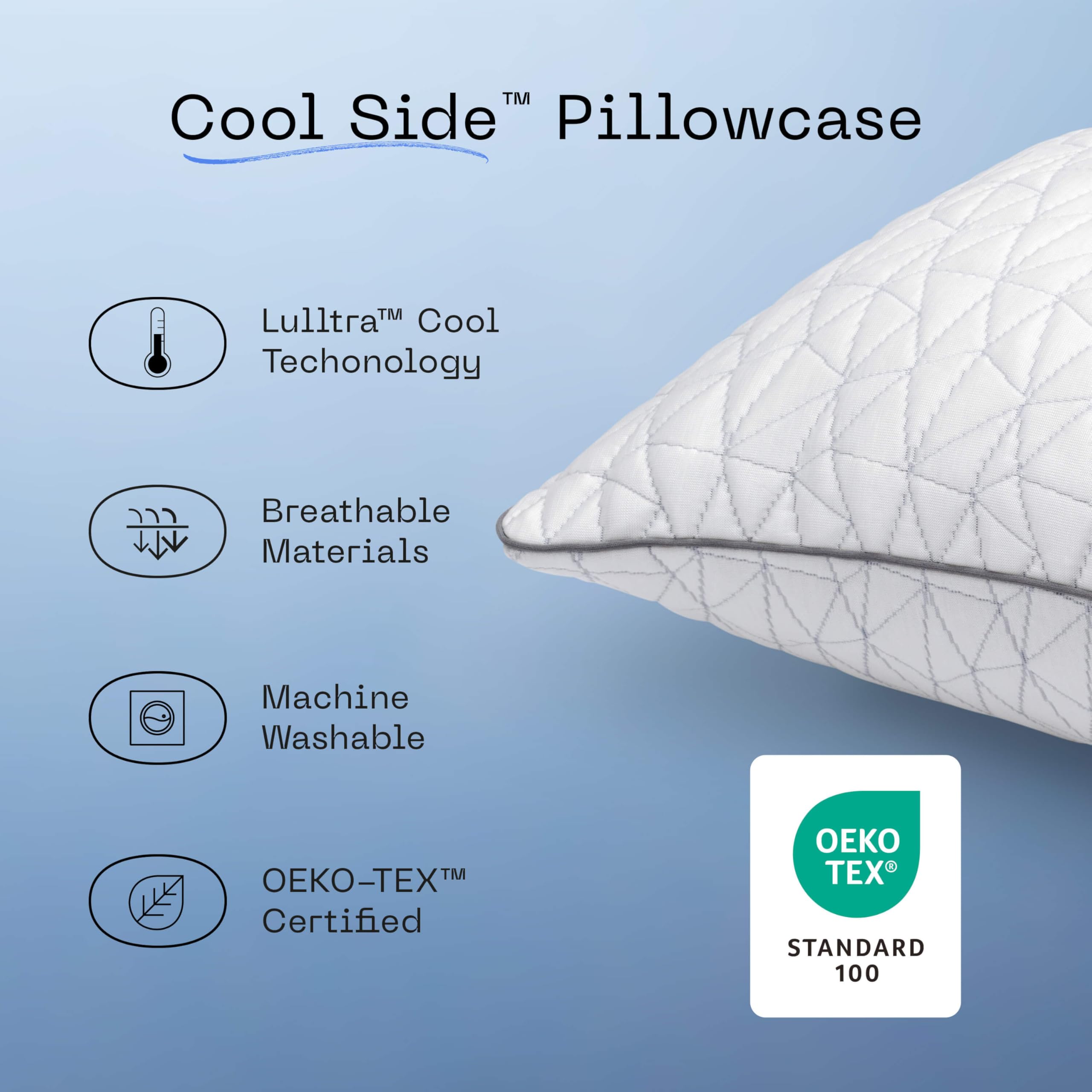 Coop Home Goods Queen Size Cooling Pillowcase - Dual-Sided Cool & Cozy Pillow Cover with Lulltra Cool Technology for Hot Sleepers | Ultra Soft & Breathable | Perfect for Night Sweats, Hot Flashes & Temperature Regulation