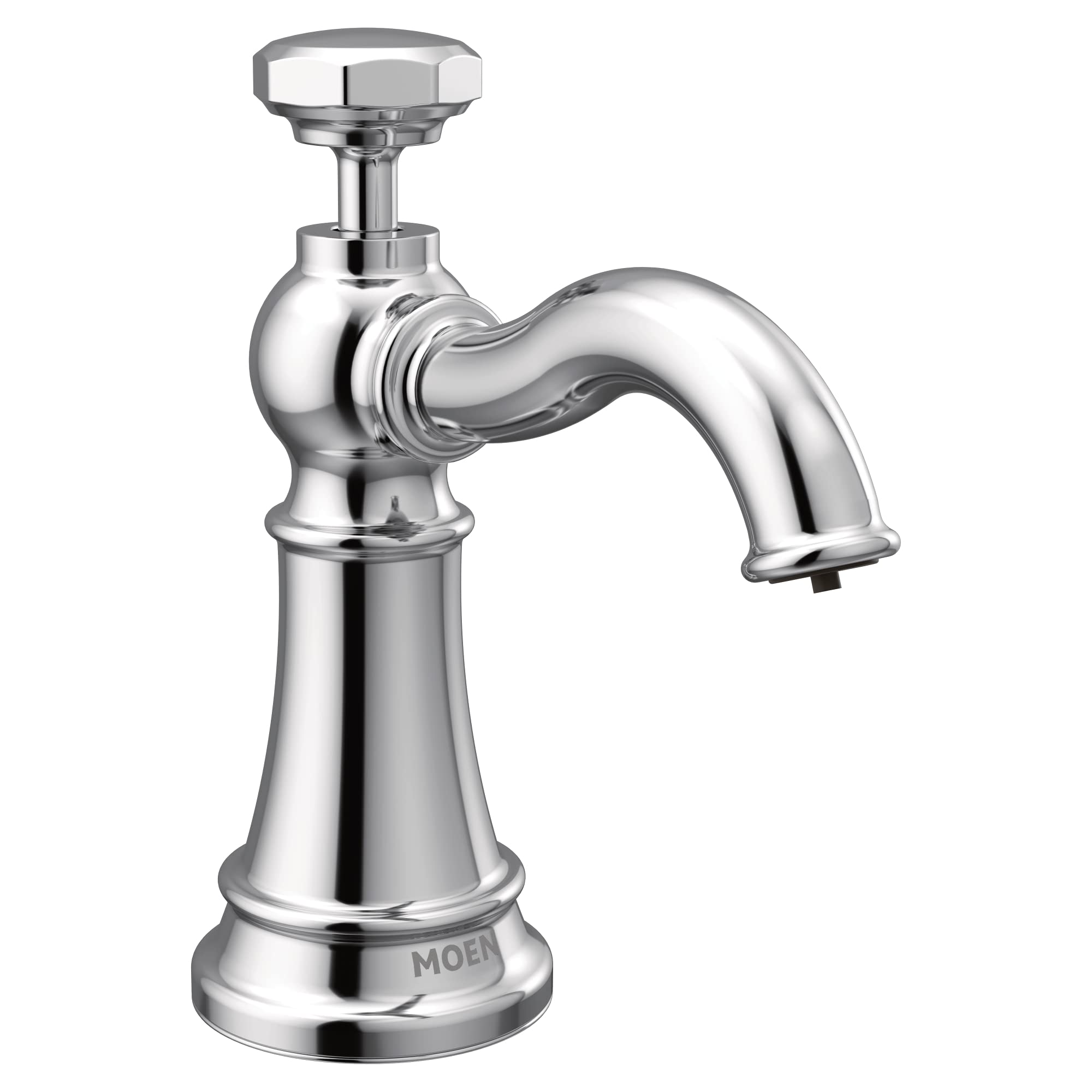 Moen S3955C Paterson Chrome Deck Mounted Kitchen Soap Dispenser with Above The Sink Refillable Bottle - Perfect for Modern Kitchens, Bathrooms, and Wet Bars